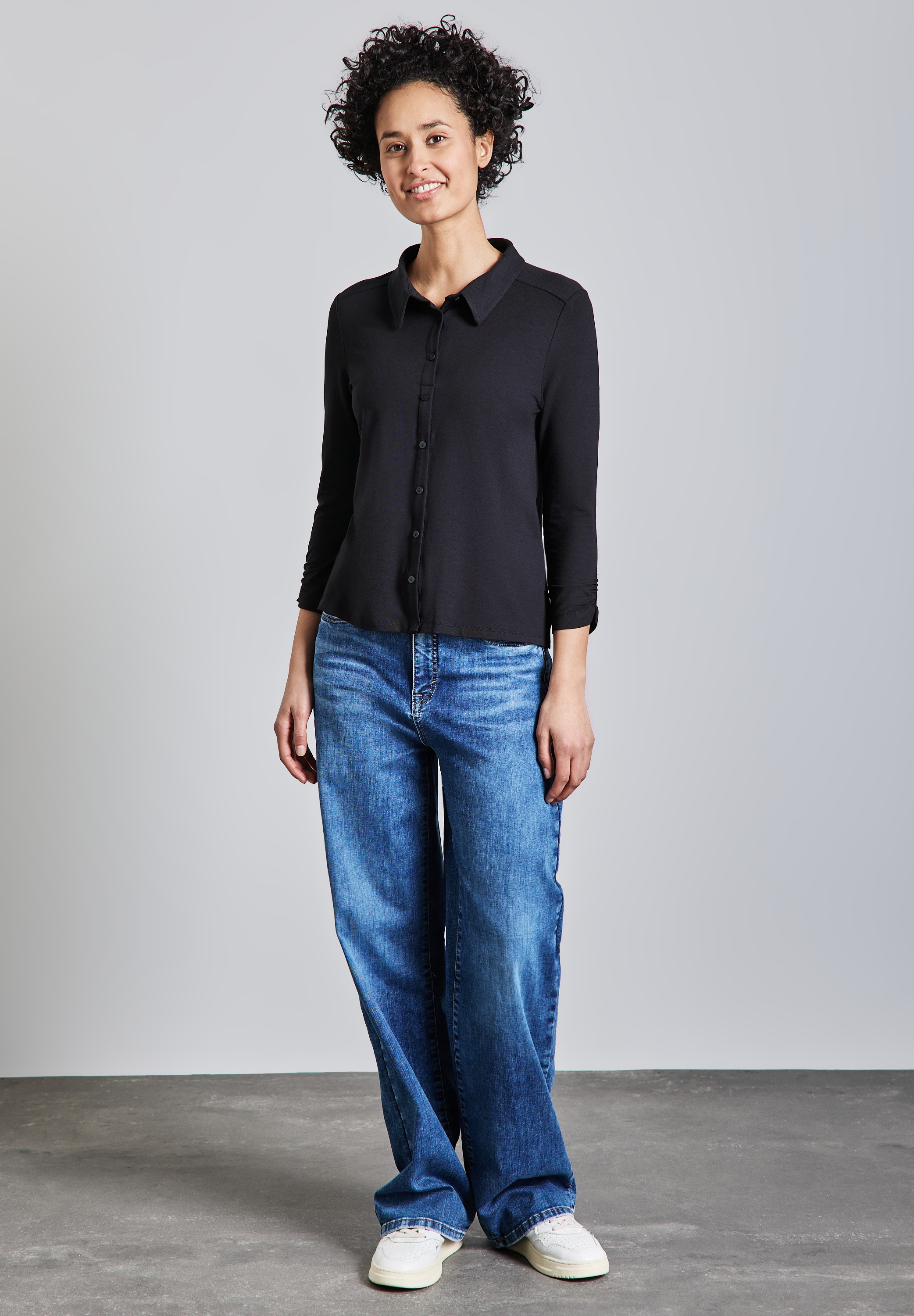 STREET ONE Poloshirt, mit 3/4 Ärmeln