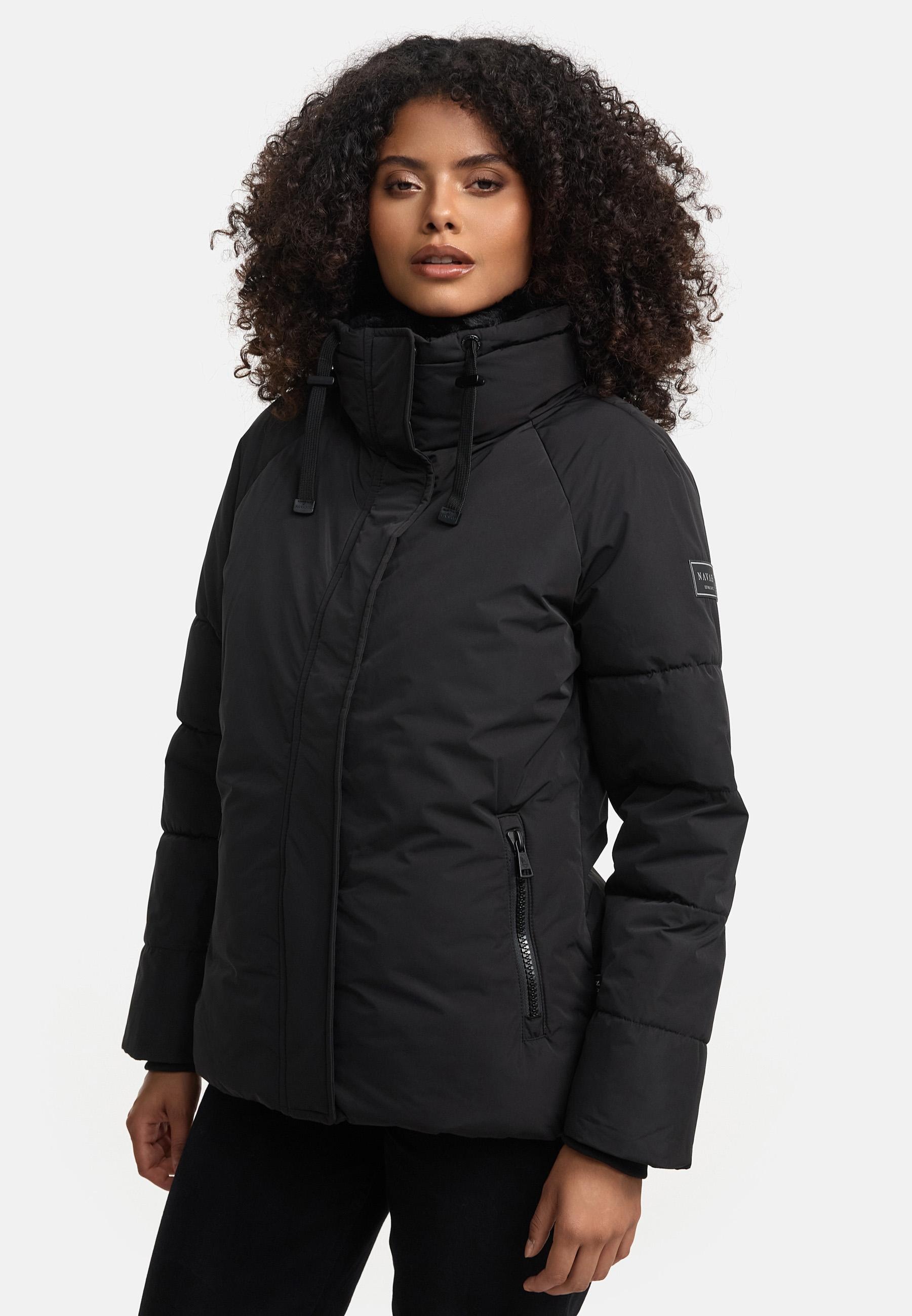 Navahoo Winterjacke »Frostii XIV«, ohne Kapuze, modische Damen Winter Steppjacke mit Kunstfellkragen