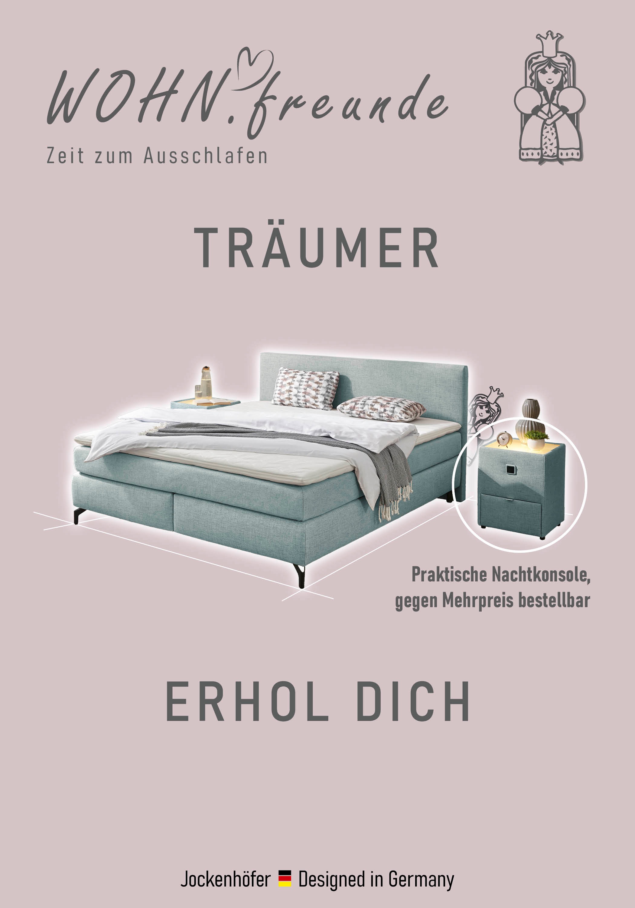 Thumbnail - INOSIGN Boxspringbett ""Alinas" OTTOs Choice Topseller, inkl. Topper" erhältlich in unterschiedlichen Breiten und Farbva...