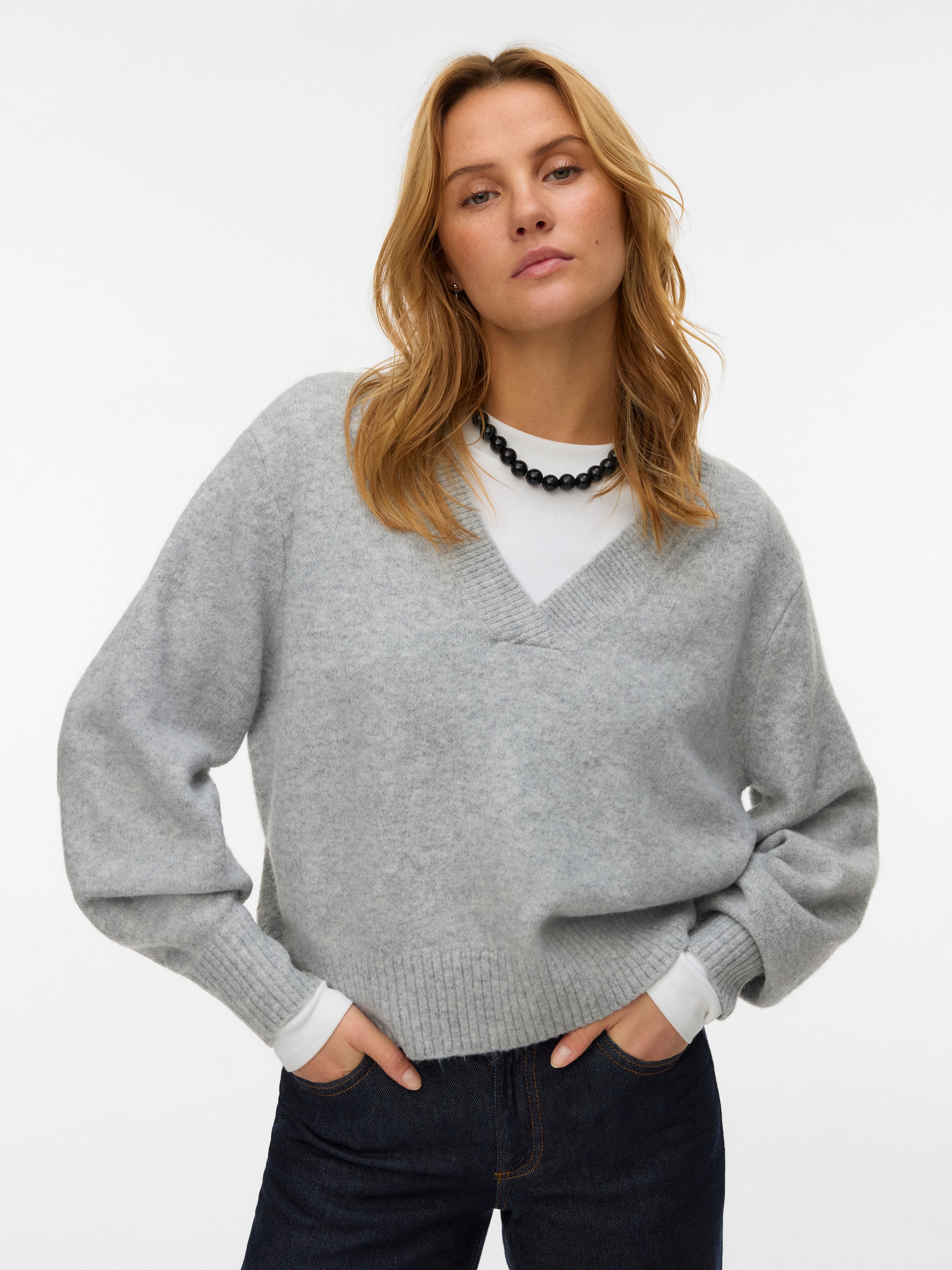 Vero Moda V-Ausschnitt-Pullover "VMBOOM LS V-NECK PULLOVER NOOS" günstig online kaufen