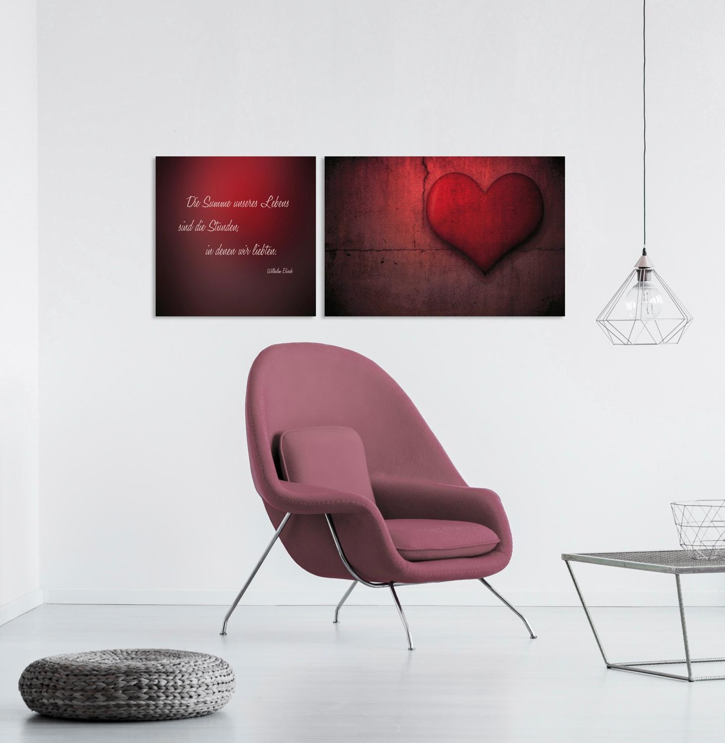 queence Leinwandbild "Sünden" Herz  Herzbilder  Kunst  Modern  Schriftzug günstig online kaufen