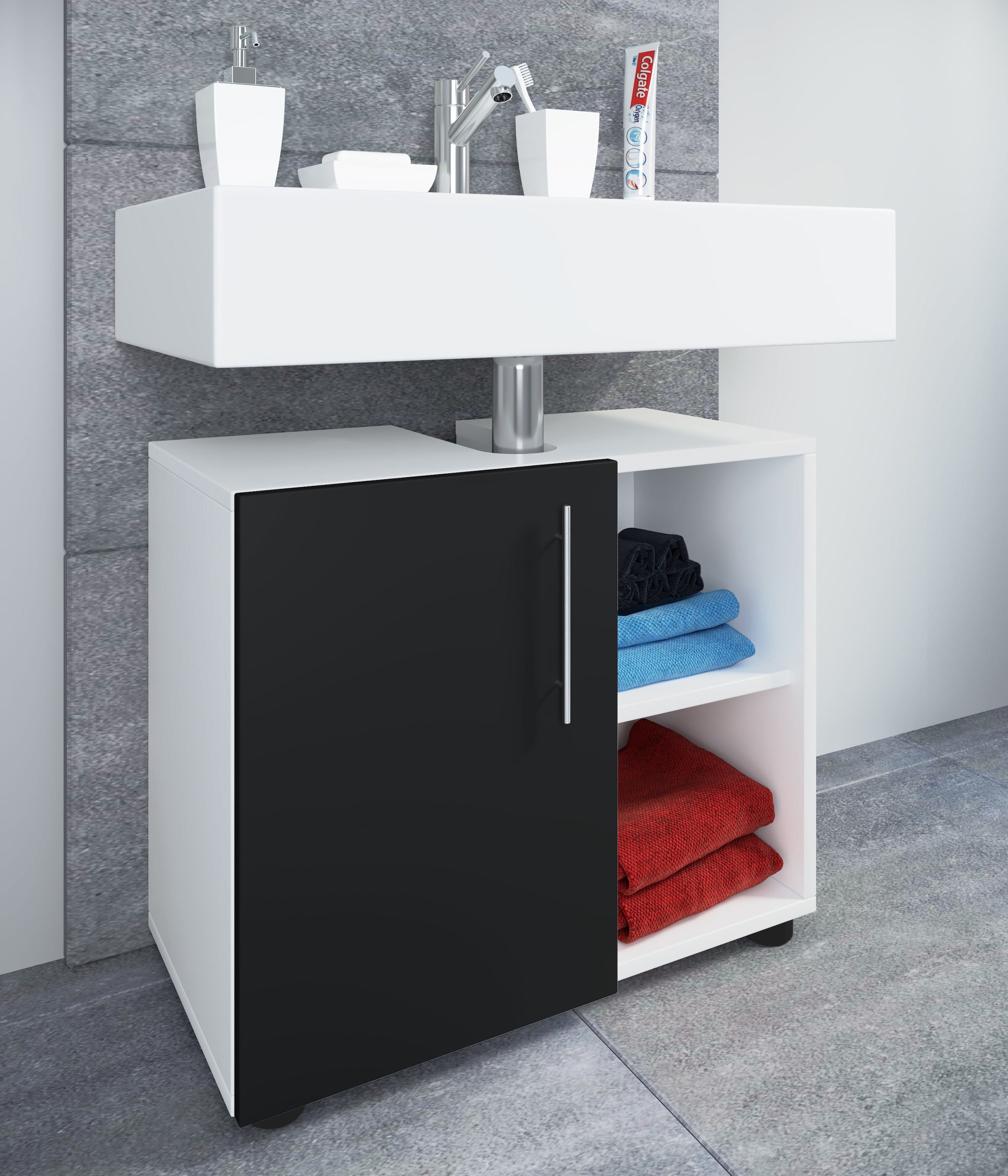 VCM Waschbeckenschrank »Holz Badmöbel Badunterschrank Flandu lll Drehtür«