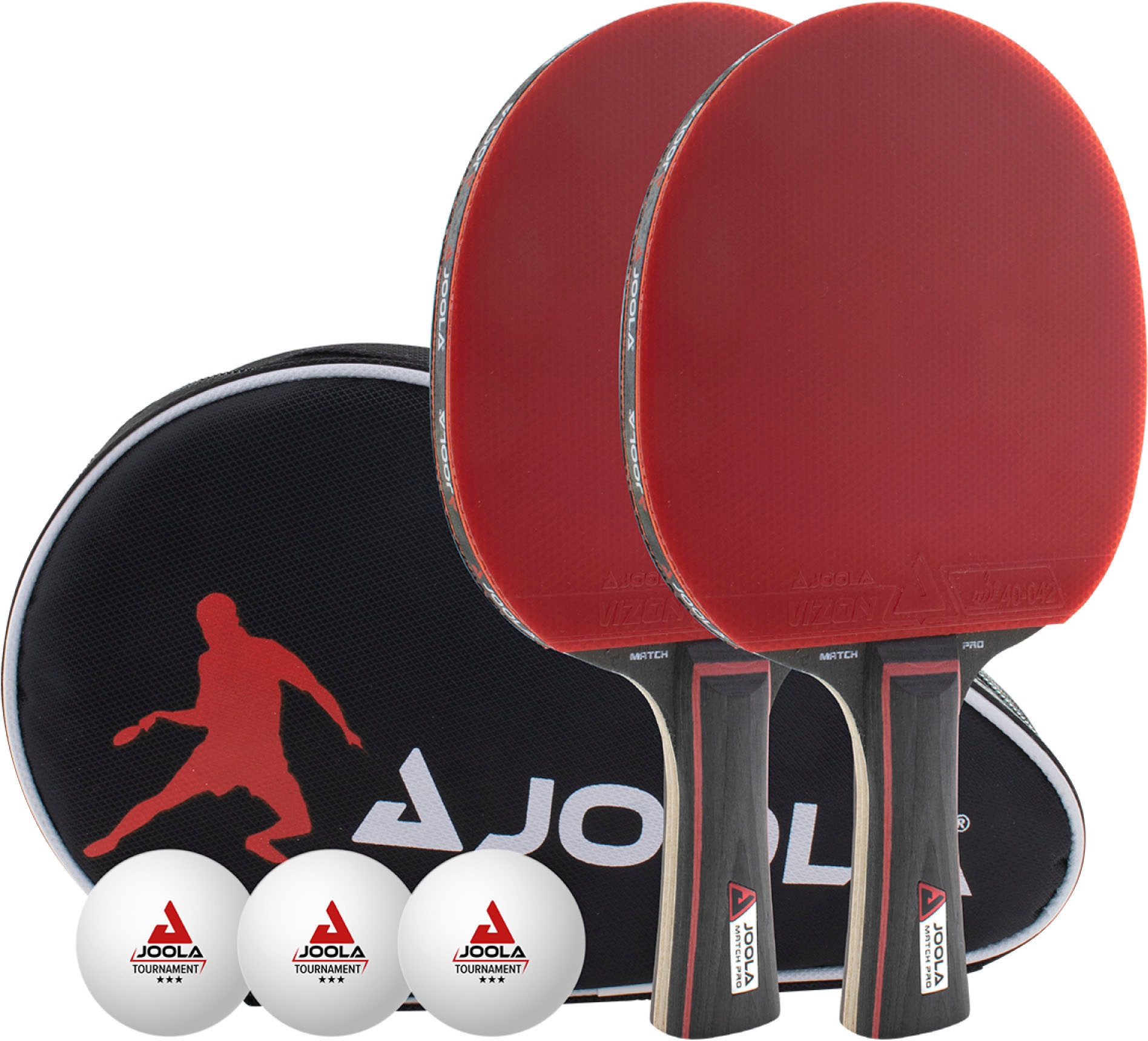 JOOLA Tischtennisschläger "Tischtennis-Set Duo Pro", B:168mm L:283mm T:4mm, bunt, Tischtennisschläger