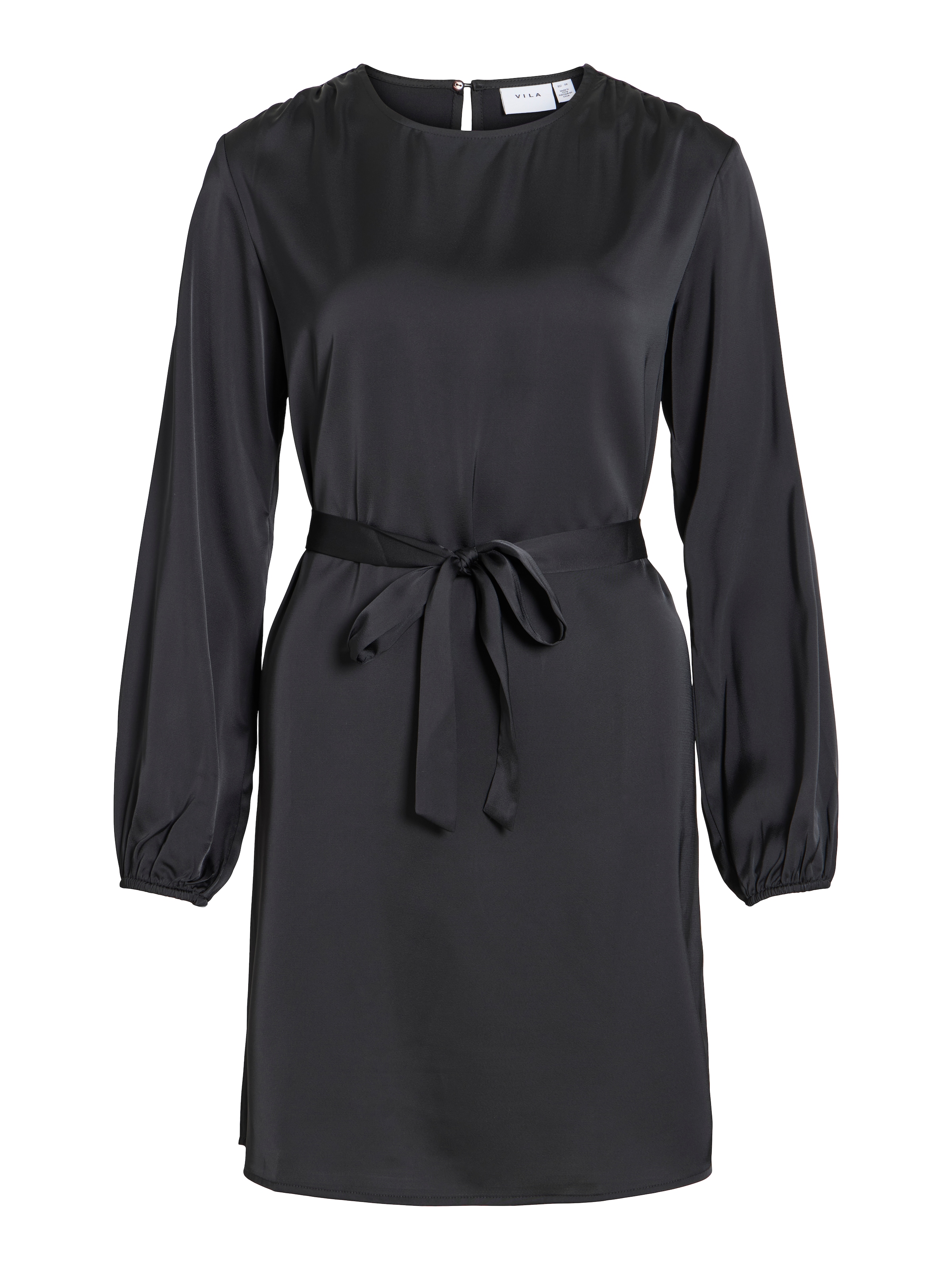 Vila Minikleid »VIENNA RAVENNA L/S O-NECK DRESS - NOOS« lockere Passform, aus Kunstfaser, pflegeleicht