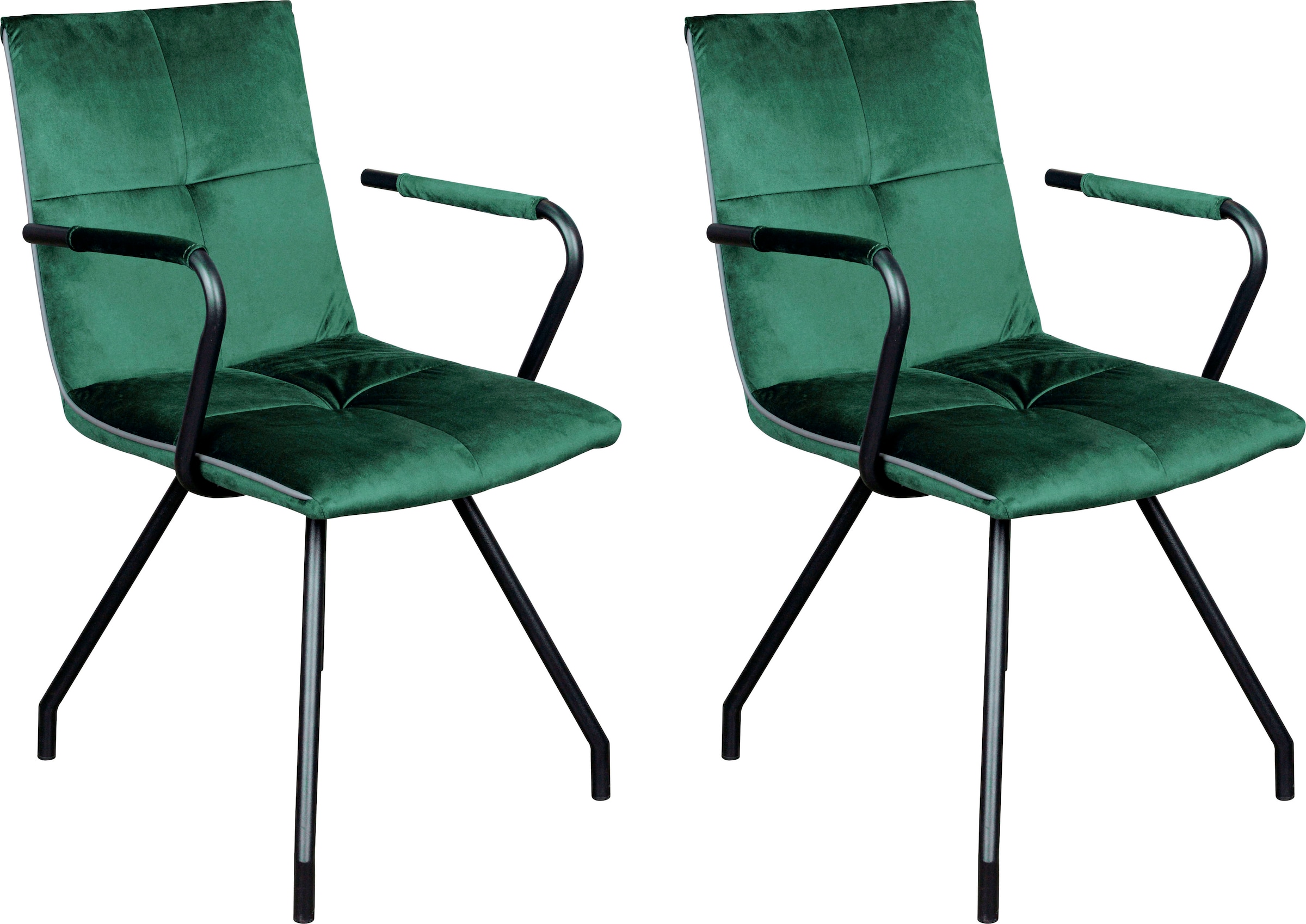 Kayoom Polsterstuhl "Stuhl Eaden 225 2er-Set, samtiger Stoffbezug, Paspel a günstig online kaufen