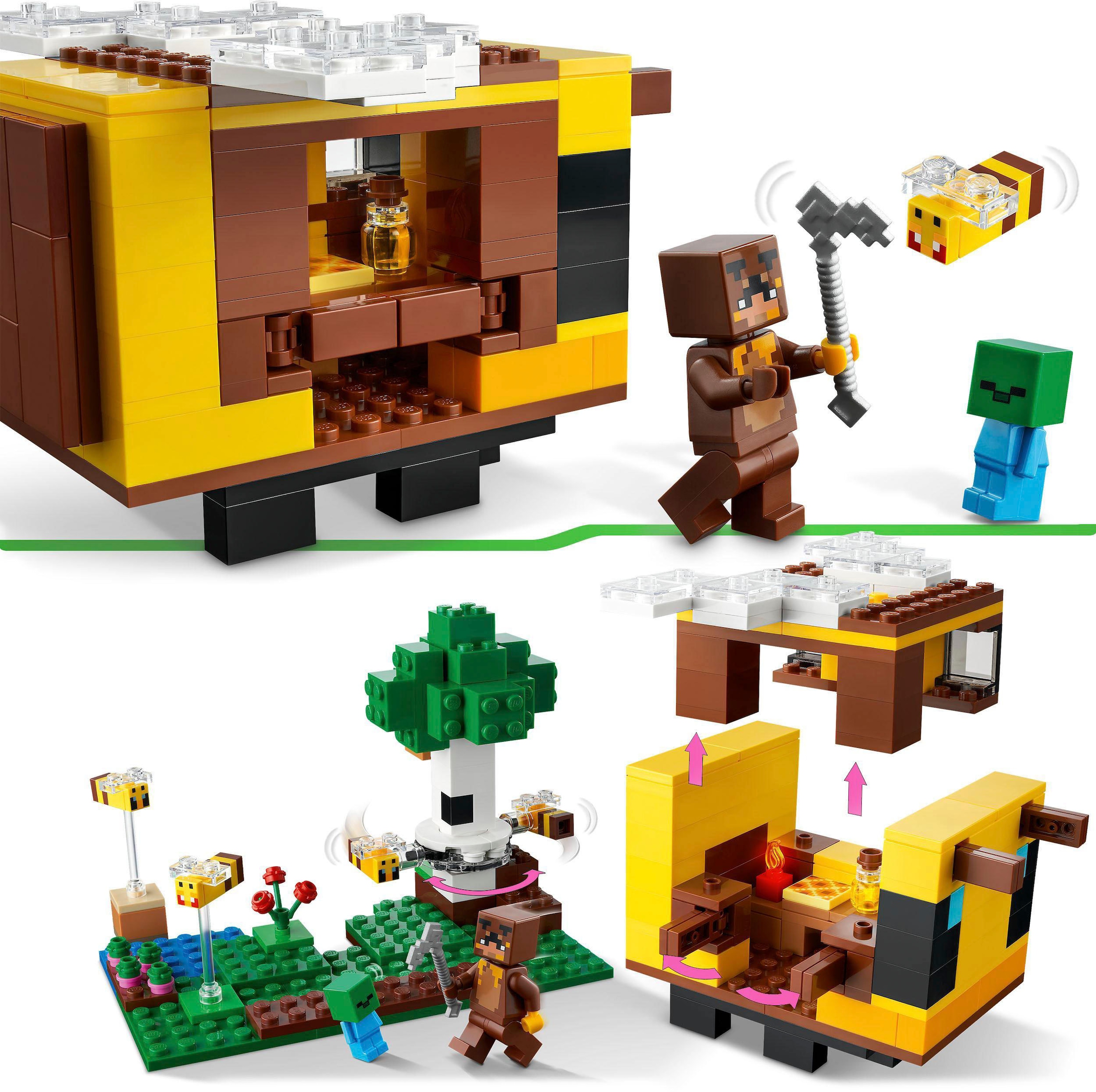 LEGO® Konstruktionsspielsteine »Das Bienenhäuschen (21241), LEGO® Minecraft«, (254 St.), Made in Europe