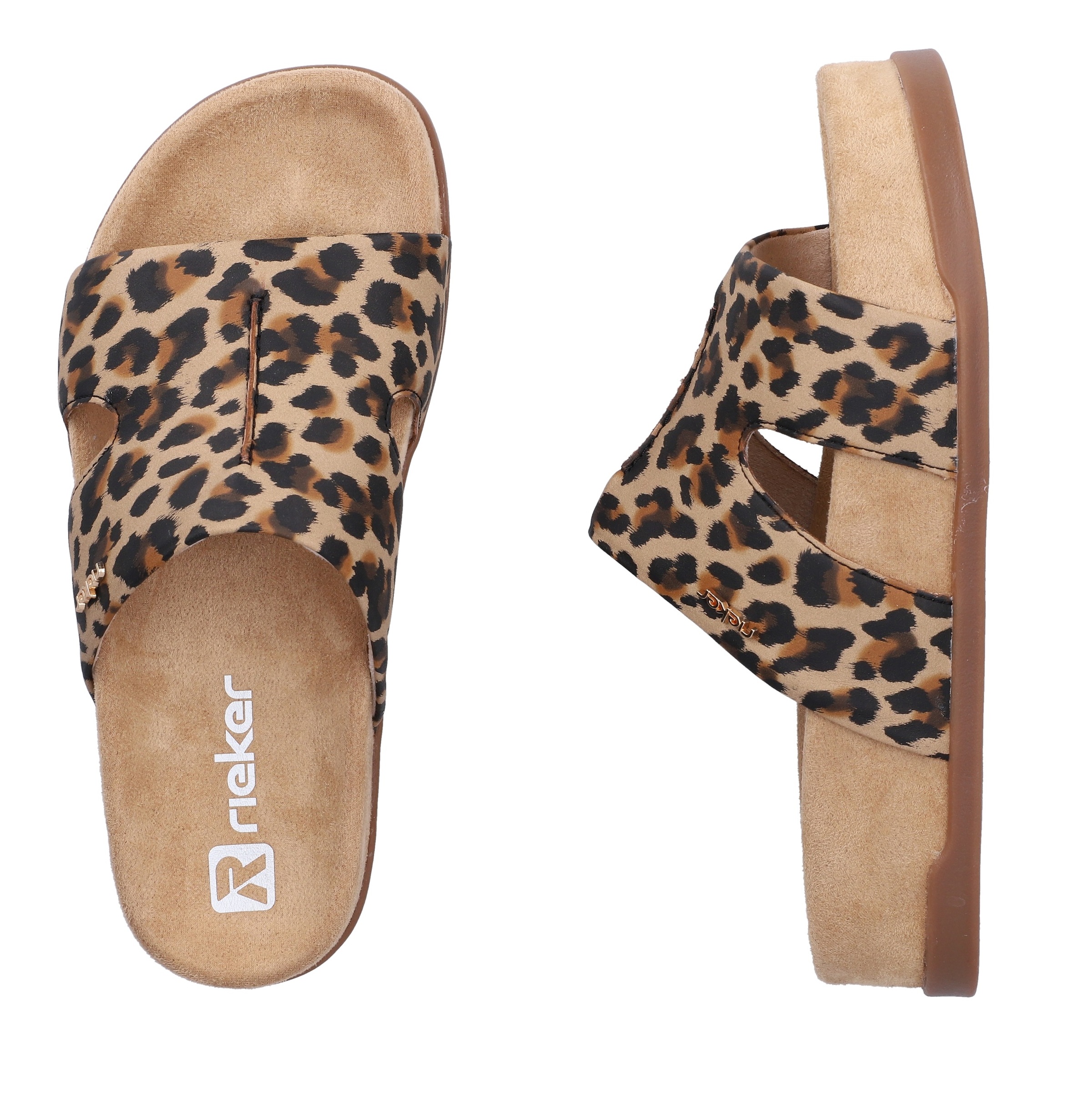 Rieker Pantolette  Sommerschuh, Strandschuh, Urlaubsschuh in Leo-Optik