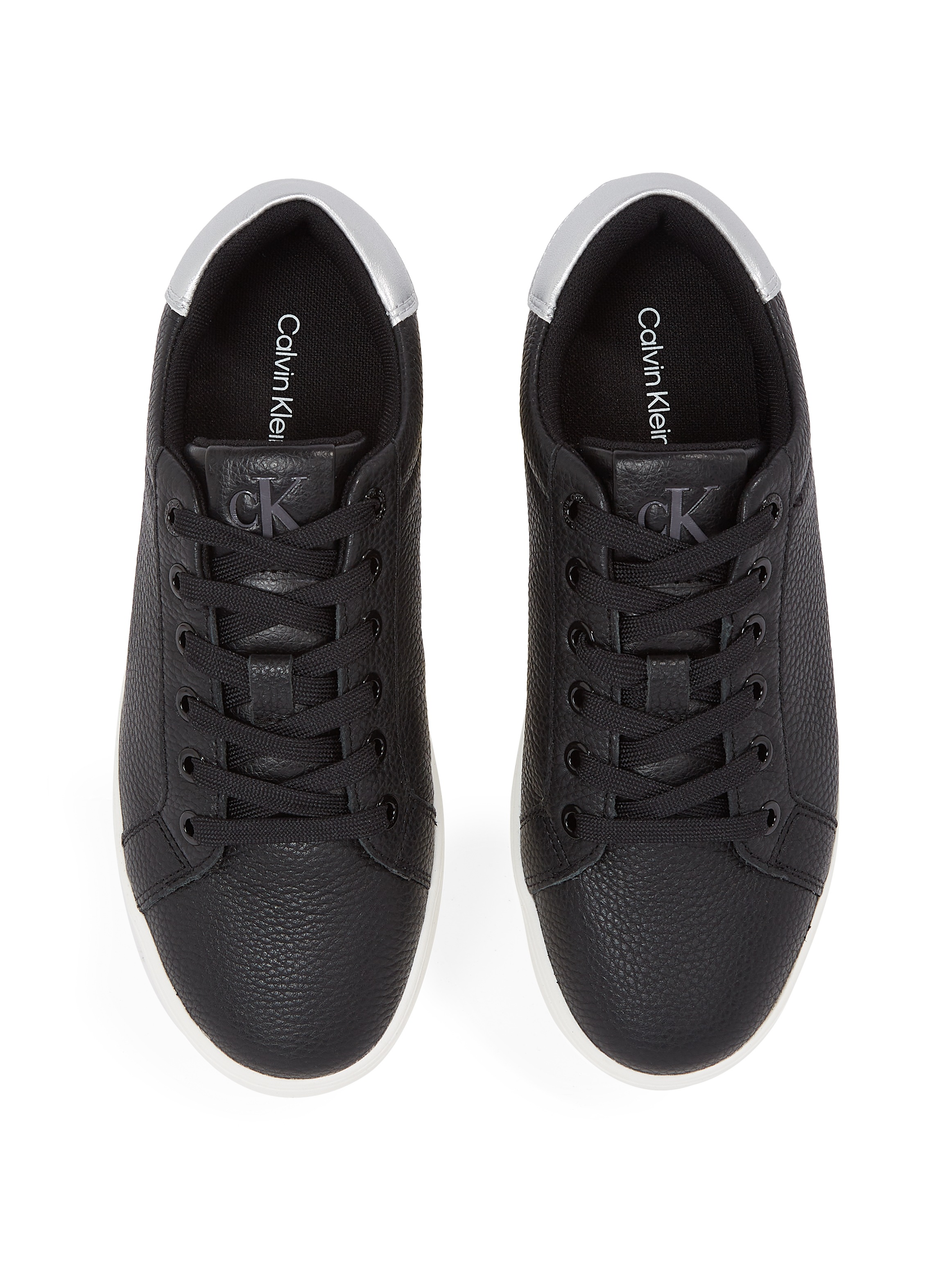 Calvin Klein Jeans Plateausneaker »CLASSIC CUPSOLE LOW OHB«, Schnürschuh, Halbschuh, Freizeitschuh mit Kontrast an der Ferse