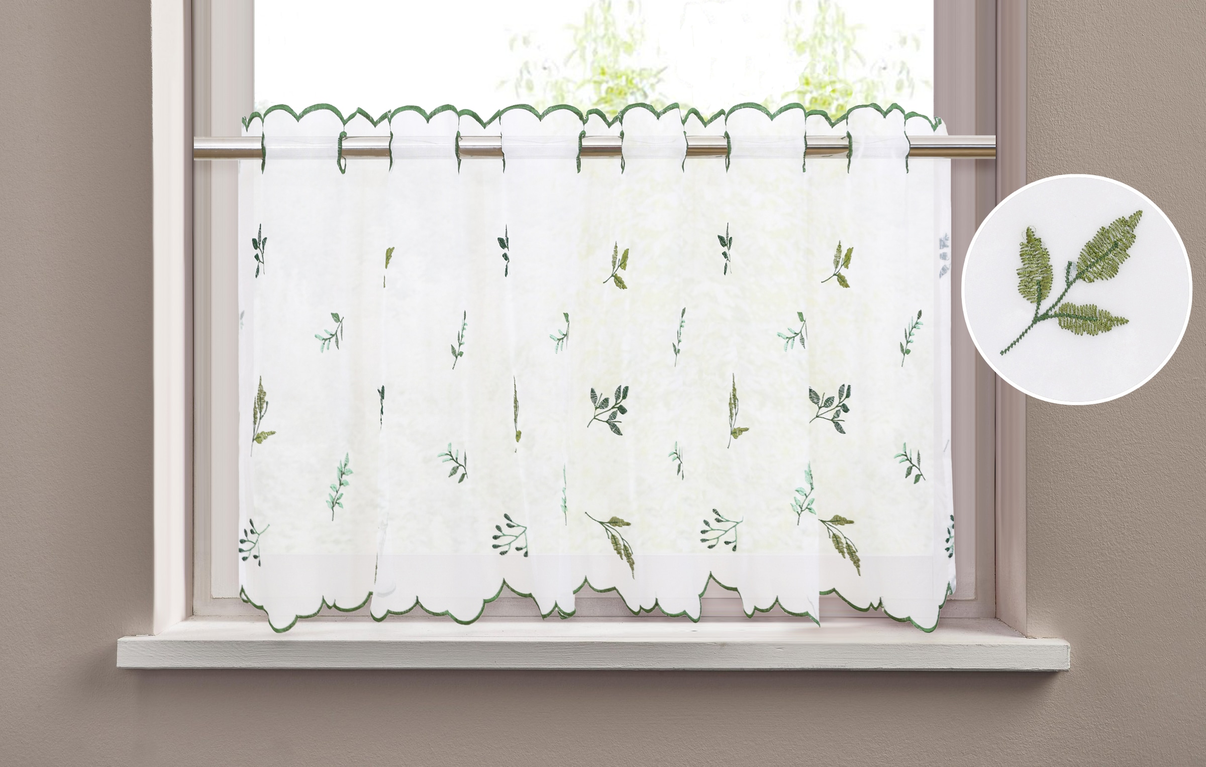 OTTO home "Alphonse" Durchzuglöcher 1 Stk. tlg. Bestickt, floral, gemustert, schöne Haptik