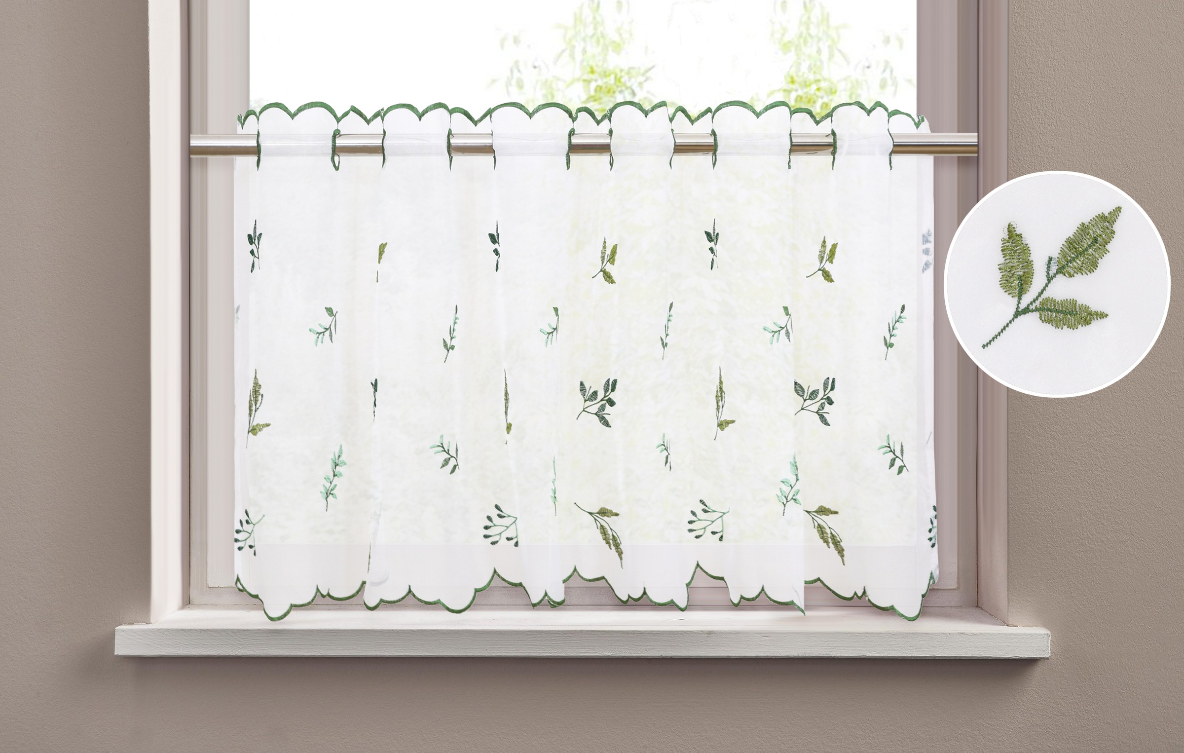 OTTO home Scheibengardine "Alphonse" Durchzuglöcher 1 Stk. tlg. Bestickt, f günstig online kaufen