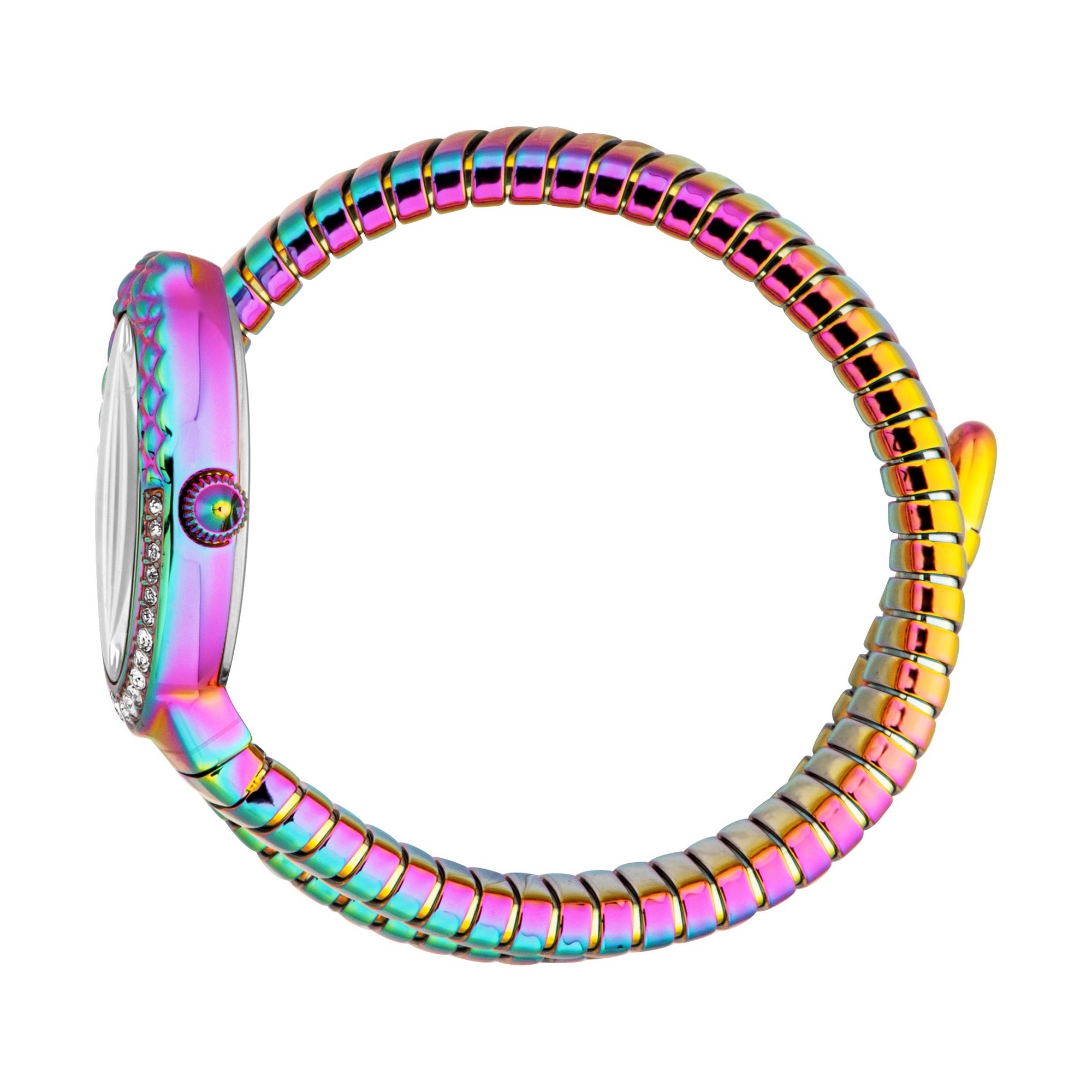 Just Cavalli Time Quarzuhr »Signature Snake« Armbanduhr, Damenuhr, Edelstahlarmband, analog, Kristallsteine