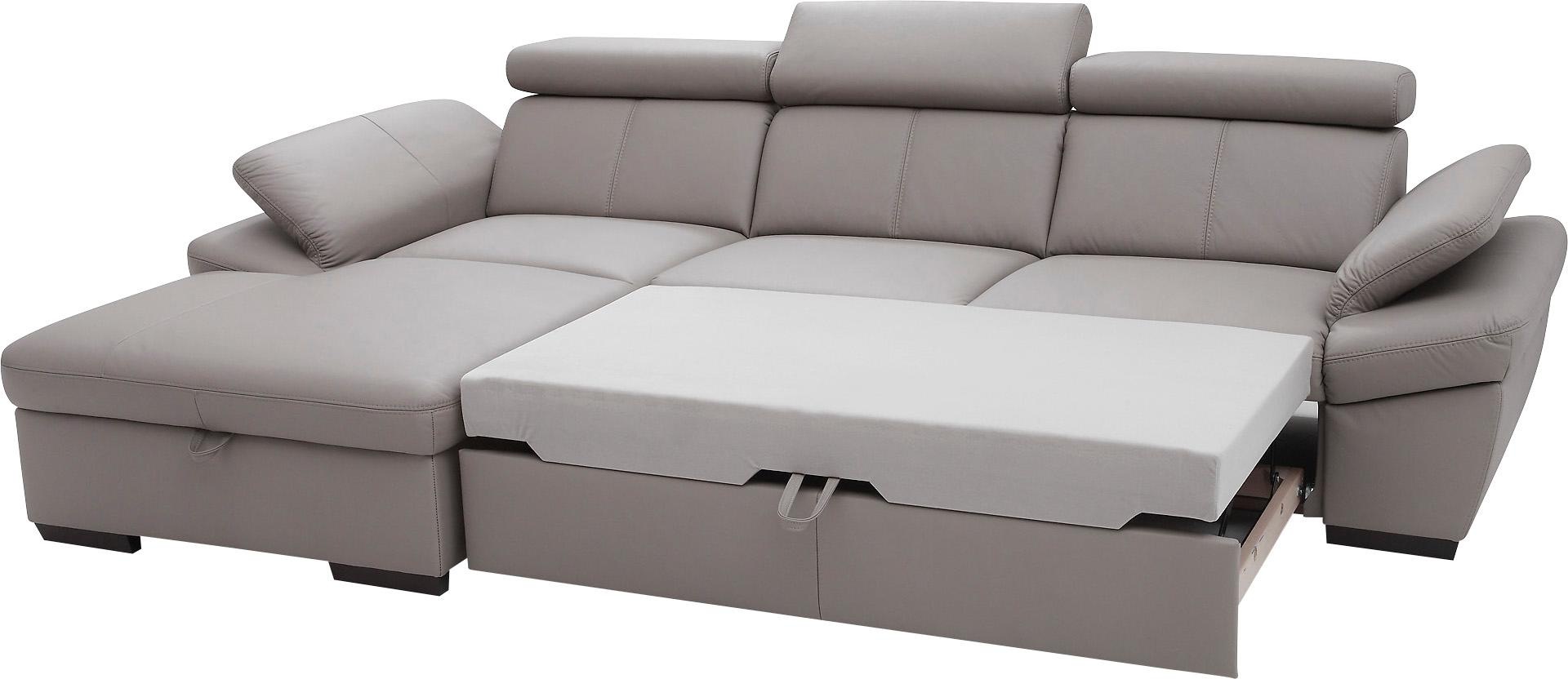 exxpo - sofa fashion Ecksofa »Salerno, klassisch modernes Funktionssofa, hoher Sitzkomfort, L-Form«, inkl. Kopf- und Armteilverstellung, wahlweise mit Bettfunktion