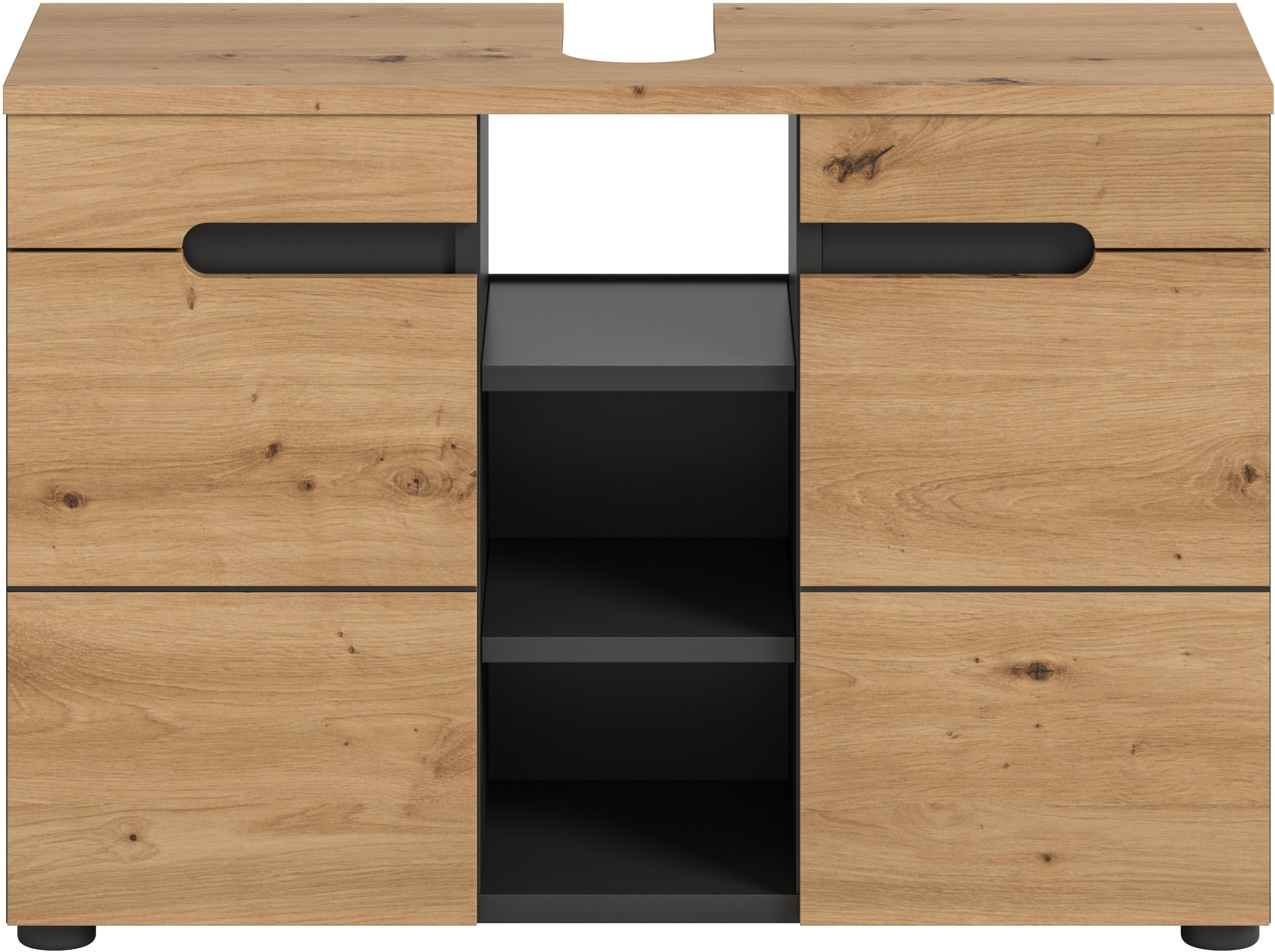INOSIGN Waschbeckenunterschrank »REHAT, Breite 63 cm, 2 Türen, Einlegeboden, mit Siphonausschnitt«, Soft-Close-Funktion, eingefasste Griffaussparung in der Front