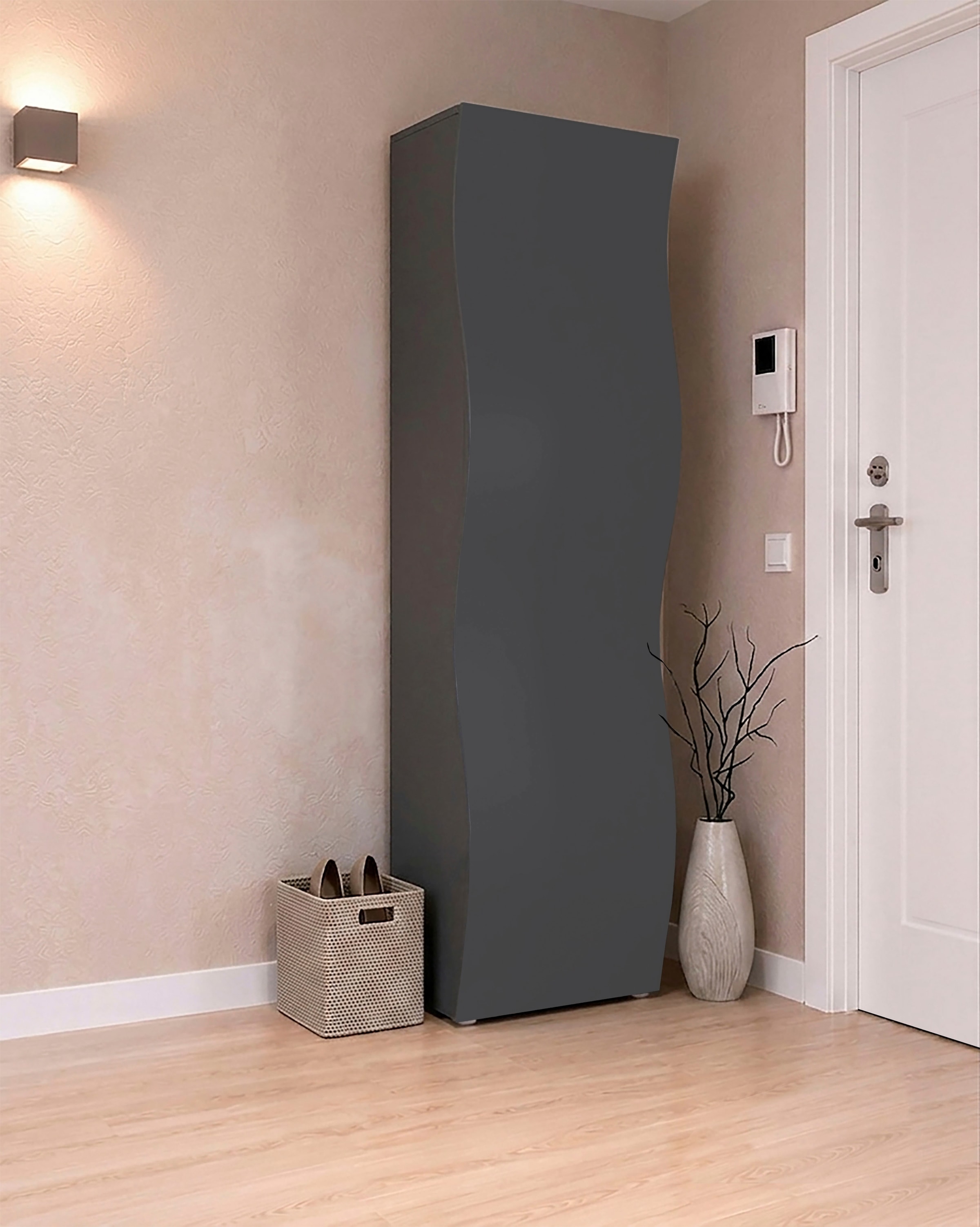 Home affaire Garderobenschrank »Garderobenschrank,Kleiderschrank,Dielenschrank mit 1 Tür Höhe 186« onda 63 cm breit, Anthrazit,Kleiderstange, Einlegeboden, made in italy