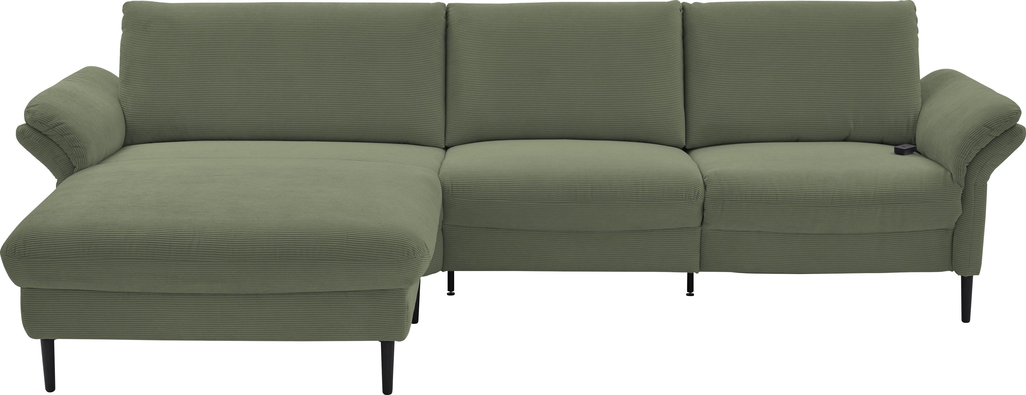 Home affaire Ecksofa "Sarsina: mit Tonnentaschen-Federkern, perfekt zum Entspannen L-Form" inklusive 1 motorischen Relaxfunktion mit Herz-Waage-Beschlag