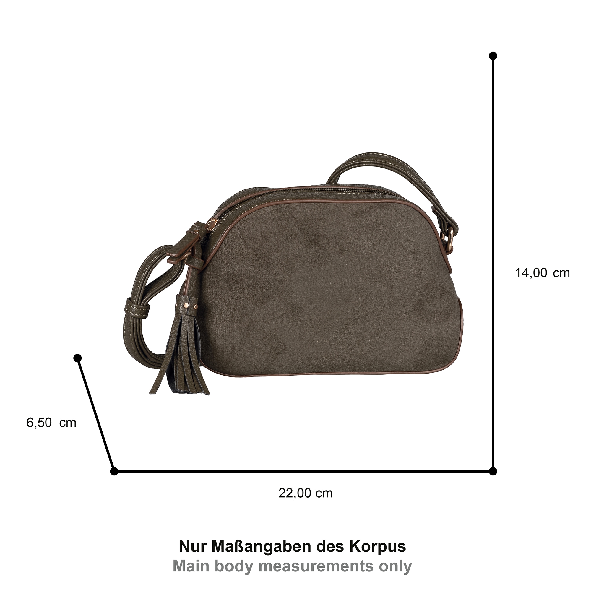 Gabor Handtasche »Anthea«, Kombi aus Velourimitat und Lederimitat sowie Nieten besetzte Anhänger
