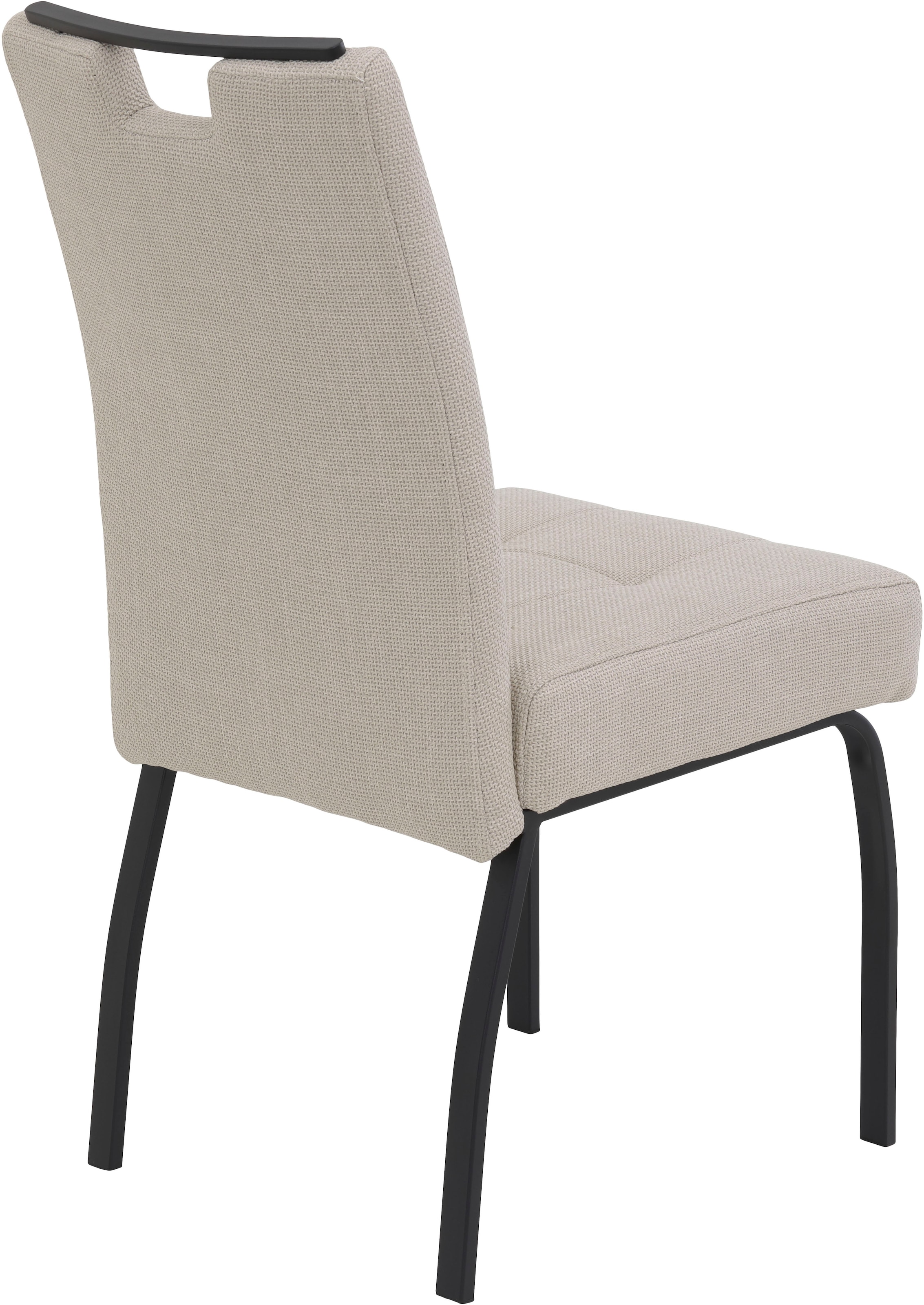 HELA 4-Fußstuhl »LINZ, Esszimmerstuhl, Komfortstuhl«, (Set), 4 St., Microfaser-Webstoff, XL-Sitz,elegante Griffleiste,Komfortsitz mit Federkern,140kg belastbar
