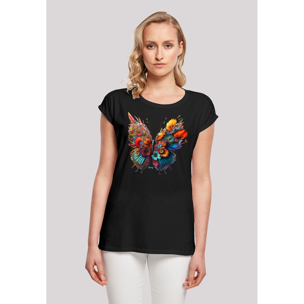 F4NT4STIC T-Shirt »Schmetterling Blumen«