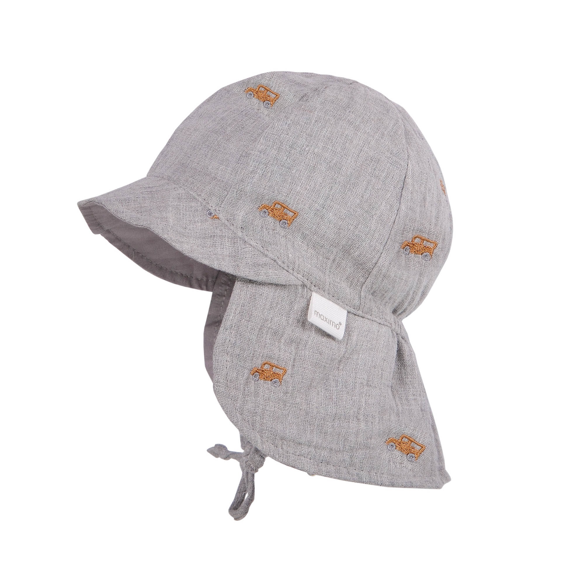 Schirmmütze MAXIMO, Jungen, Gr. 43, graumeliert, auto, Web, Baumwolle, unifarben, Mützen, graumeliert, Auto-Stickerei, Musselin, zum Binden