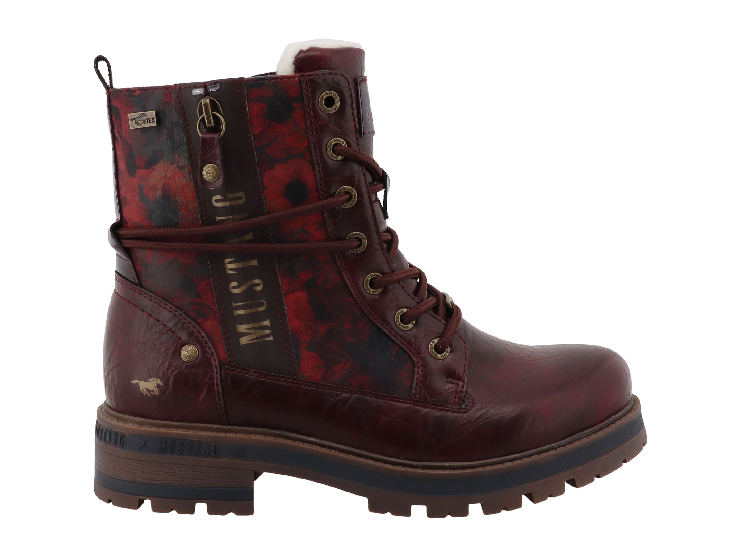 Mustang Shoes Winterboots »Stiefel«  Blockabsatz, Boots mit schaftumwickelnden Schnürsenkeln
