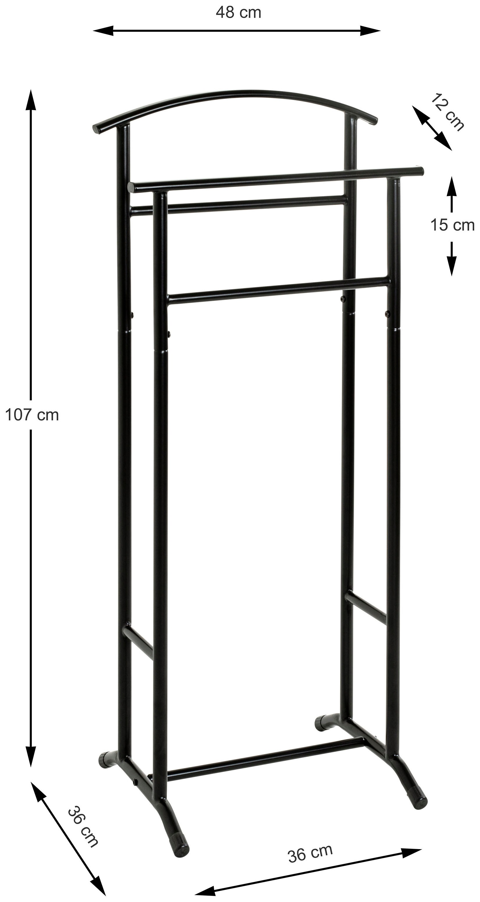 HAKU »Anzugständer, Dressboy, Kleiderboy, Kleiderbutler, Stiller Diener« Freiform - aus Metall -B/T/H 48/36/107 cm