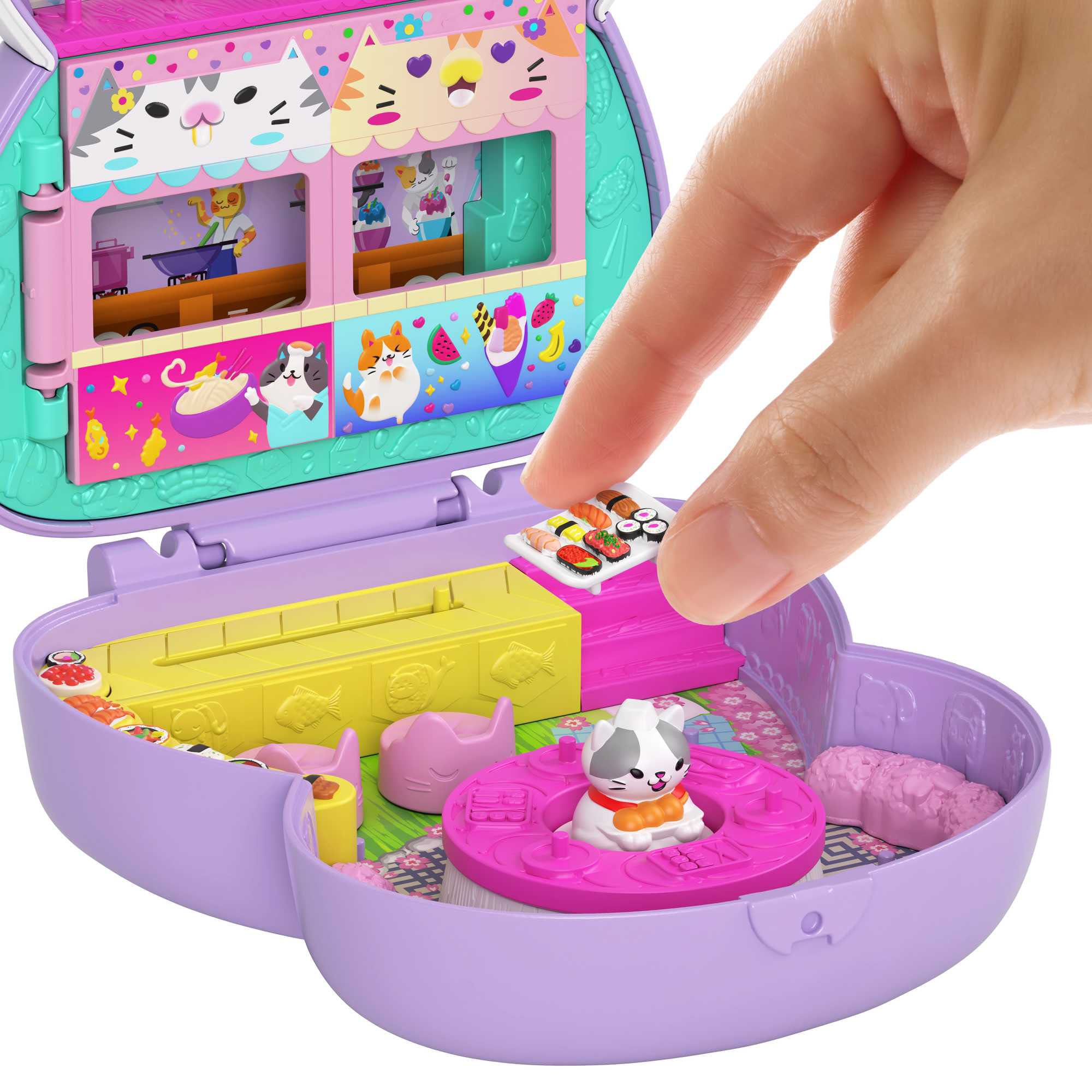 Polly Pocket Spielwelt »Katzen Restaurant Schatulle«, mit 2 Figuren und