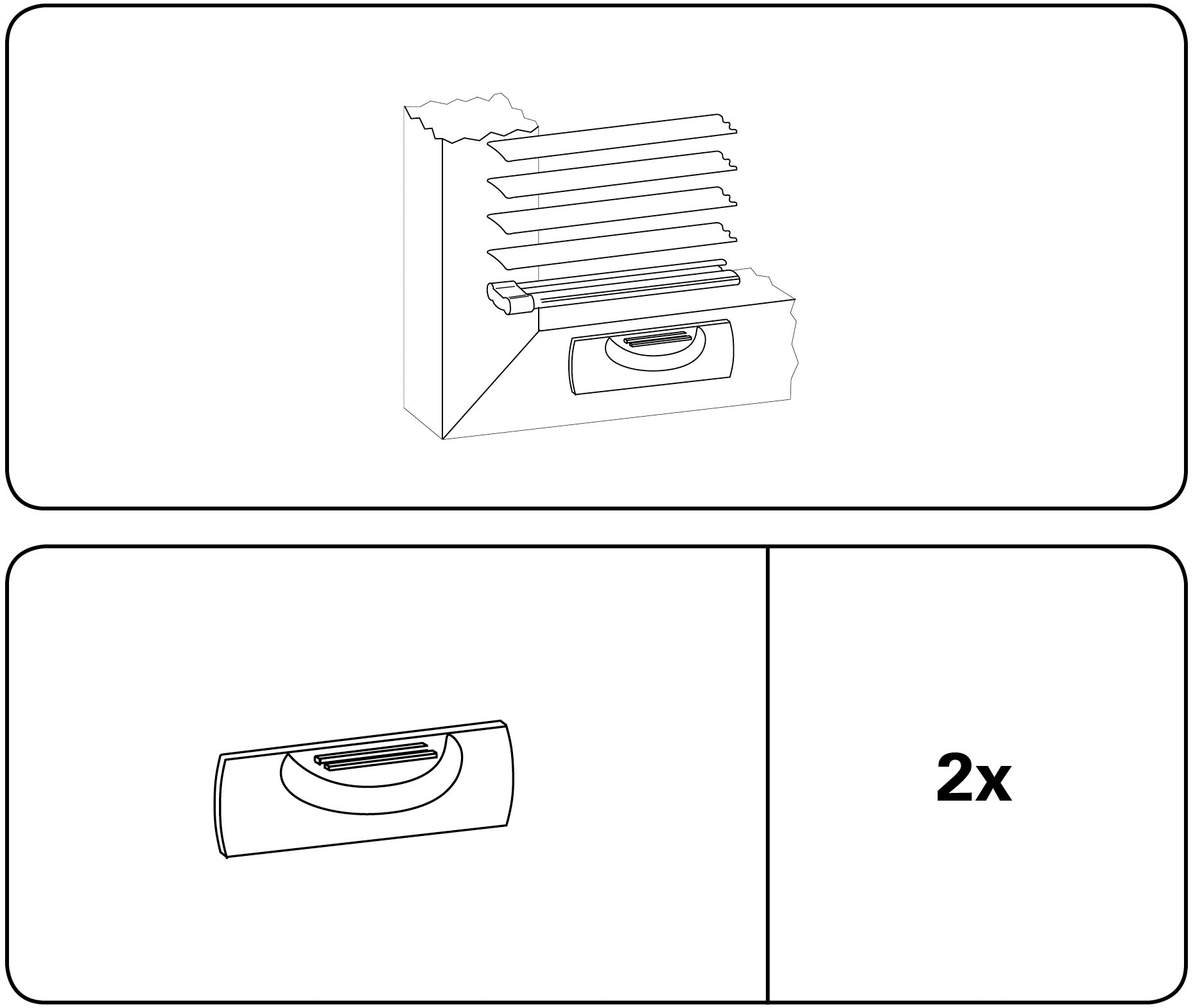 GARDINIA Magnetgriff »Magnethalter Unterschiene«, (2 St.), Zubehör Aluminium-Jalousie