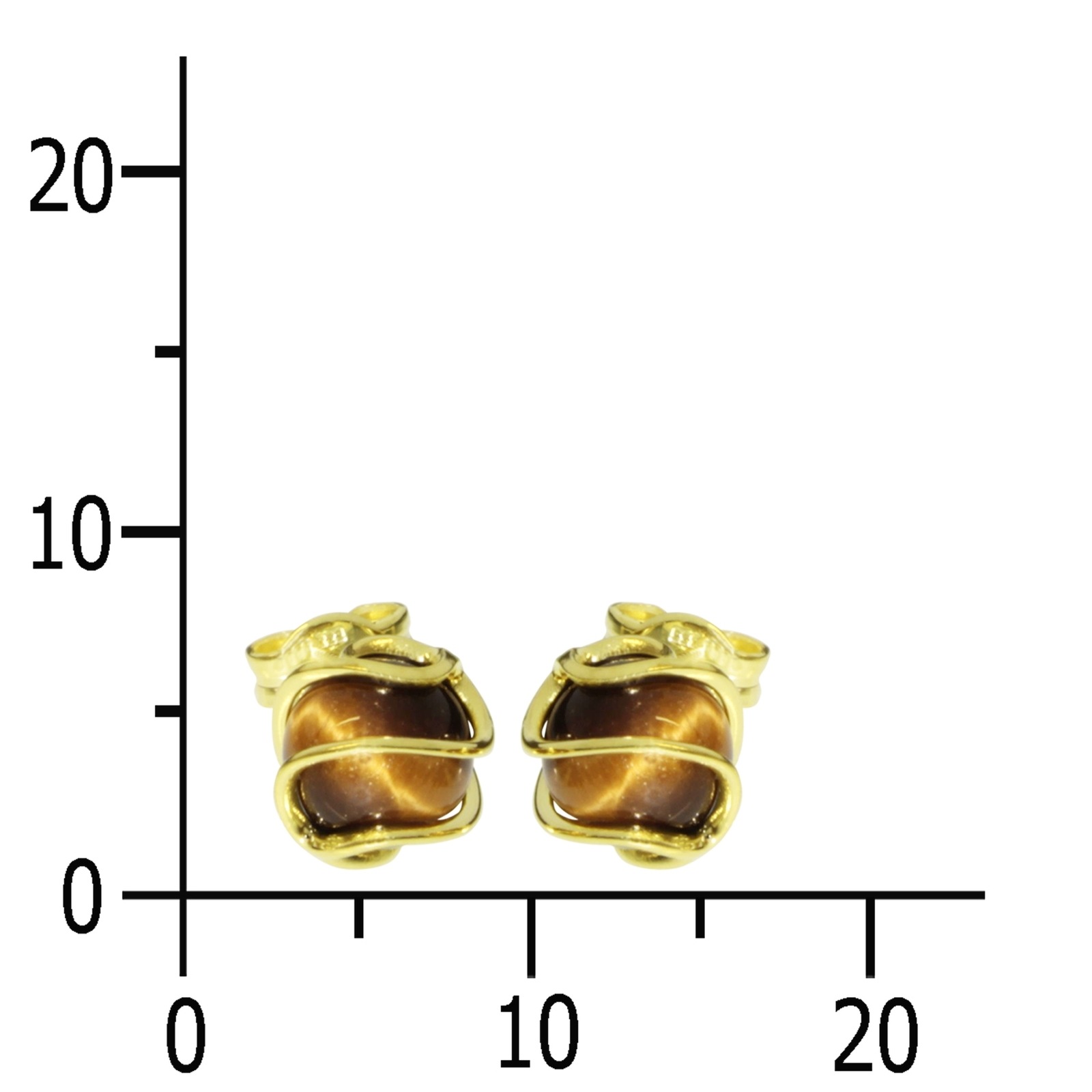 OSTSEE-SCHMUCK Paar Ohrstecker »- Goldkäfig - Gold 333/000 - Tigerauge«
