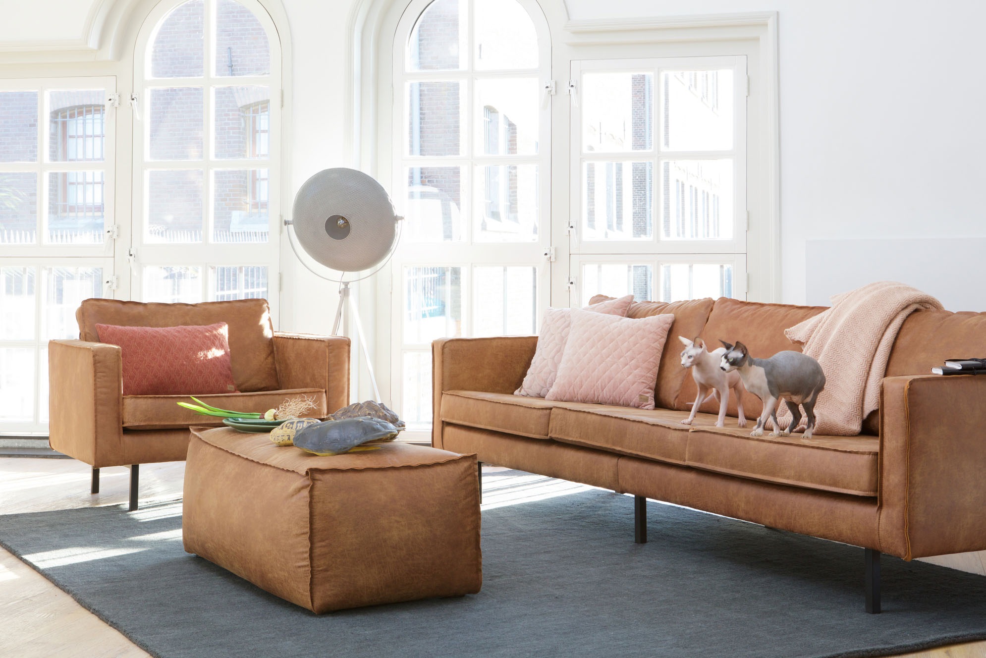 WOOOD 3-Sitzer »Rodeo Sofa«, in Lederoptik, Breite 277 ccm
