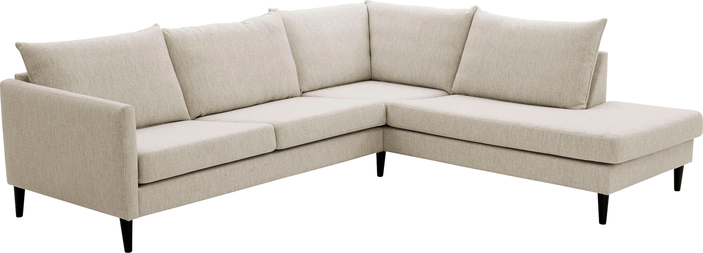 OTTO home Ecksofa "Rekvik L-Form" mit Wellenunterfederung, mit Massivholzfüßen