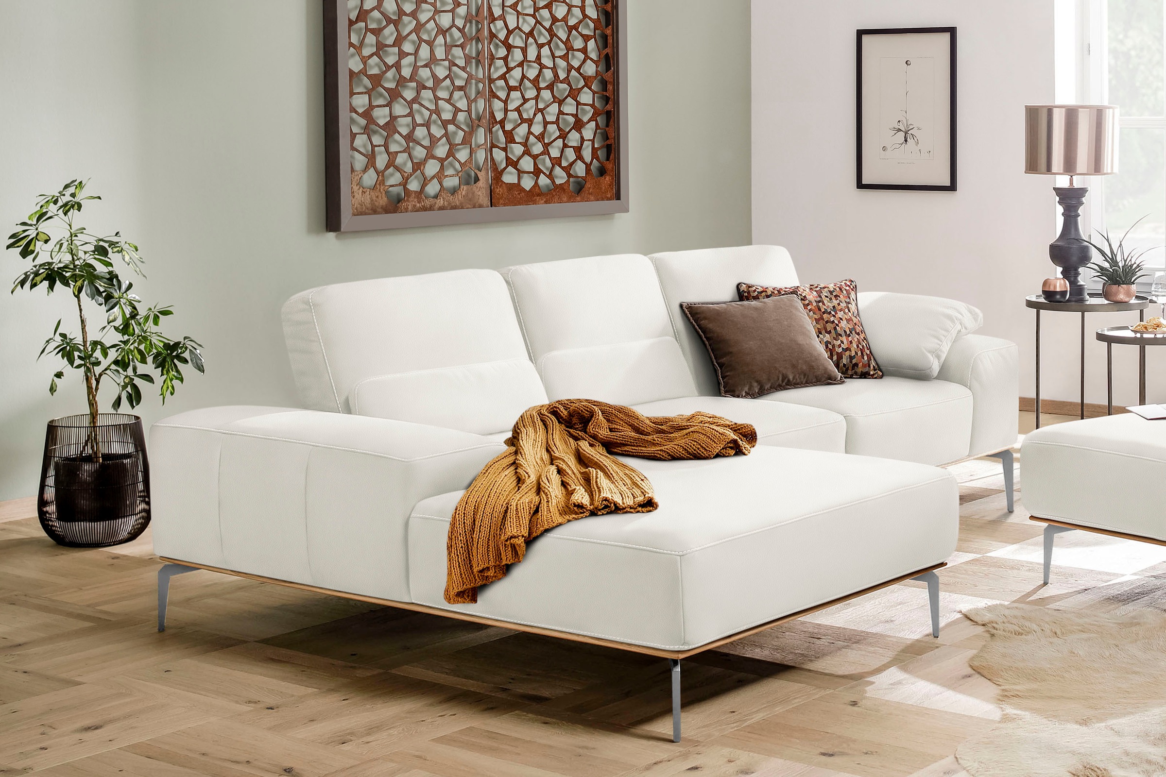 W.SCHILLIG Ecksofa "run, Designsofa mit tollem Sitzkomfort, L-Form", mit el günstig online kaufen