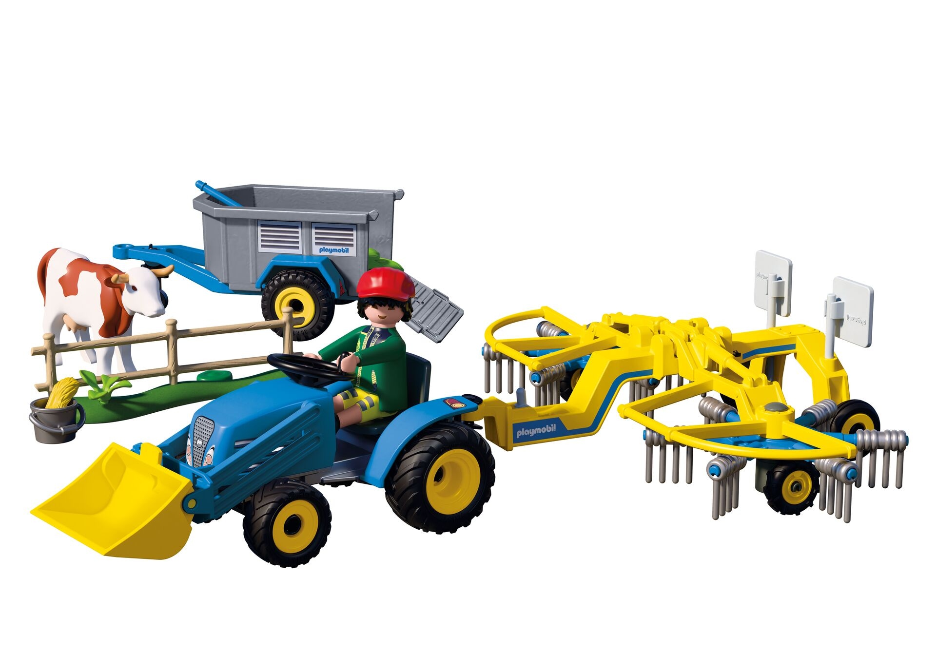 Playmobil® Konstruktions-Spielset »Kleiner Traktor mit Heuschwader (72163), Country« Made in Europe