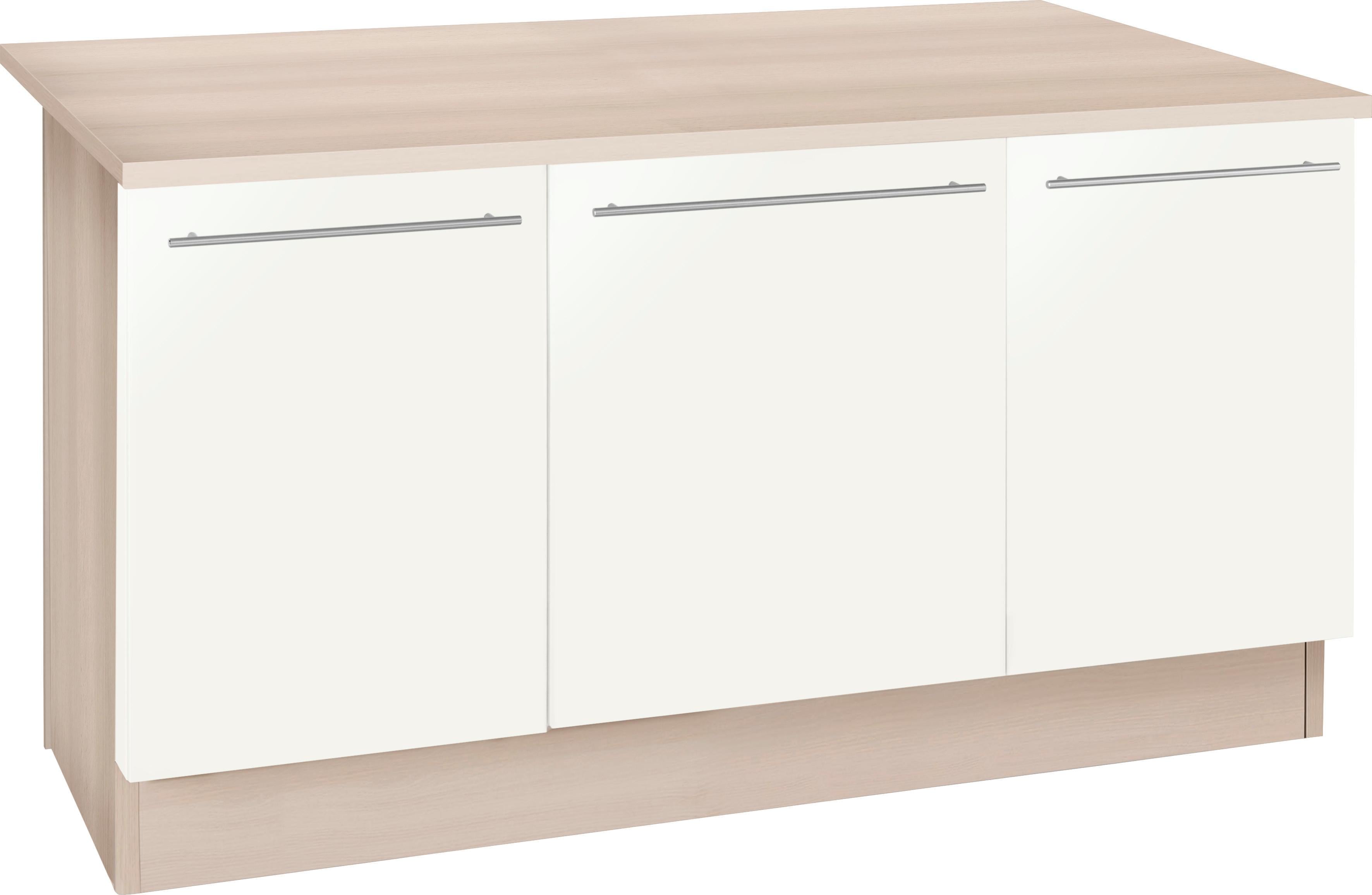 OPTIFIT Kücheninsel "Bern" mit durchgehender Arbeitsplatte als Theke, Breite 160 cm