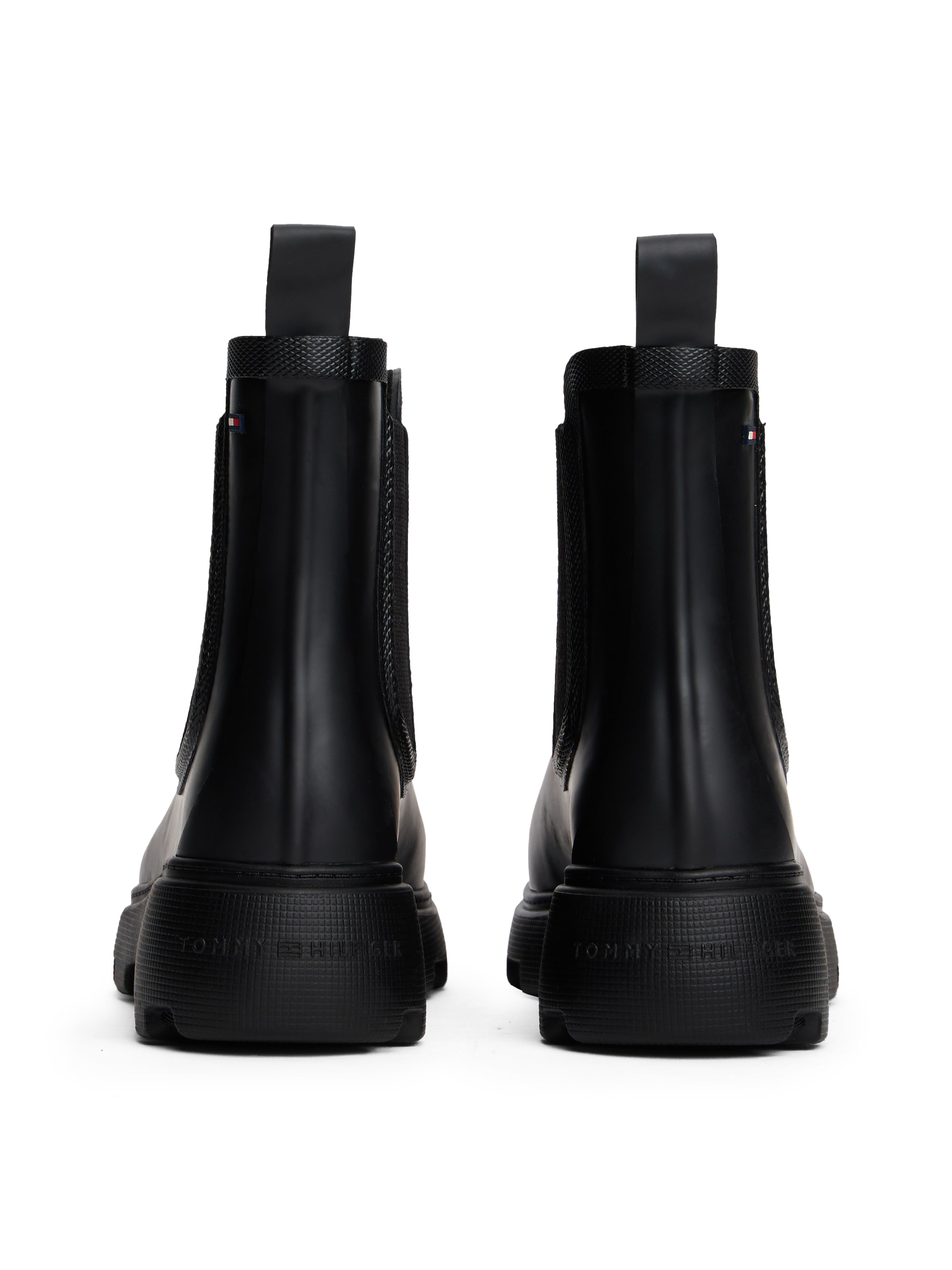 Tommy Hilfiger Chelseaboots »FLAG ANKLE RAINBOOT WARM LINING«, Blockabsatz, Rainboots, Stiefelette mit Flaggen-Stickerei