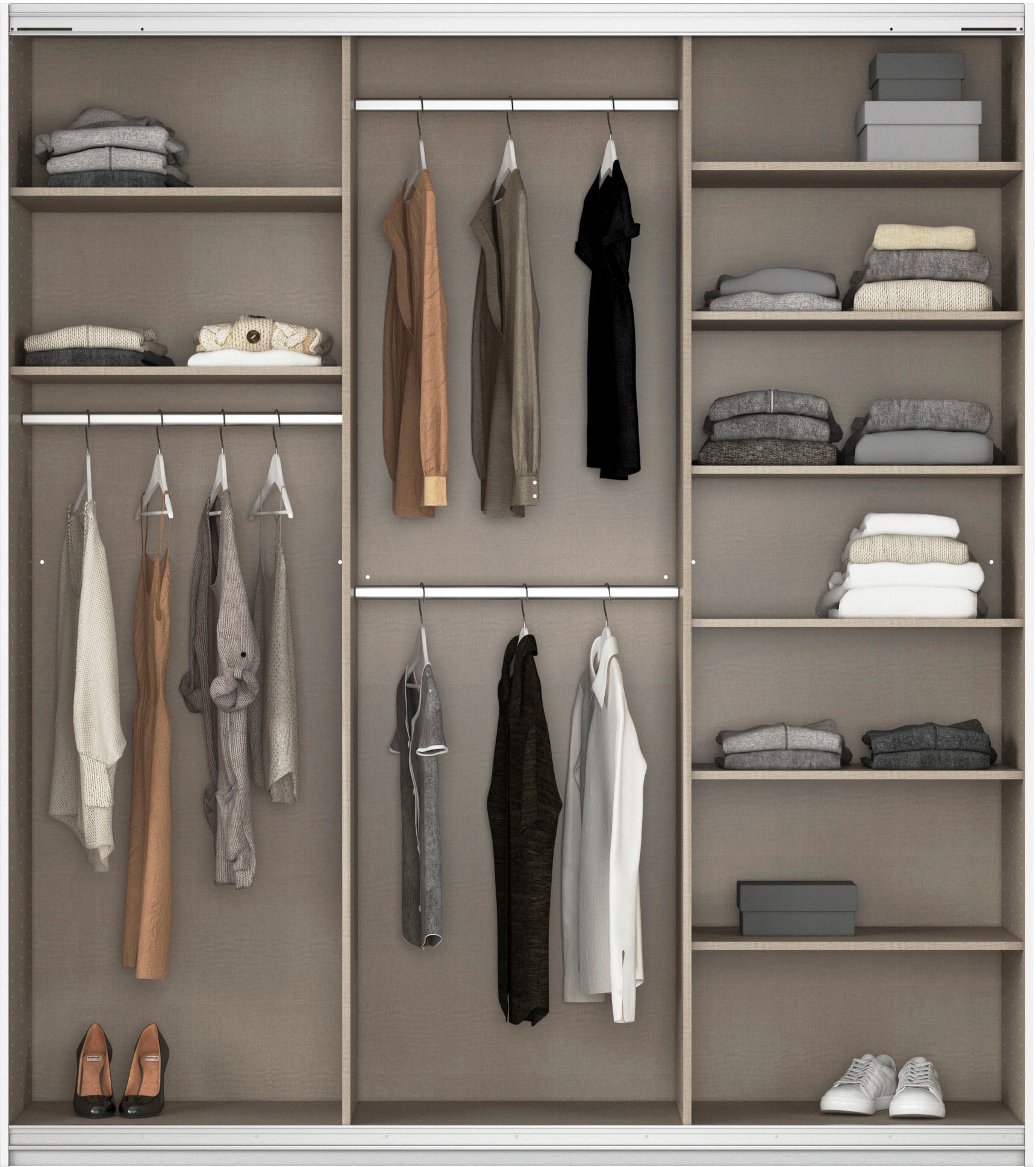 rauch Schwebetürenschrank »Kleiderschrank Schrank OTTO´S CHOICE Garderobe AGORDO«, (in zwei Griff-Farben), Top Innenausstattung, in 4 Breiten und 2 Höhen MADE IN GERMANY