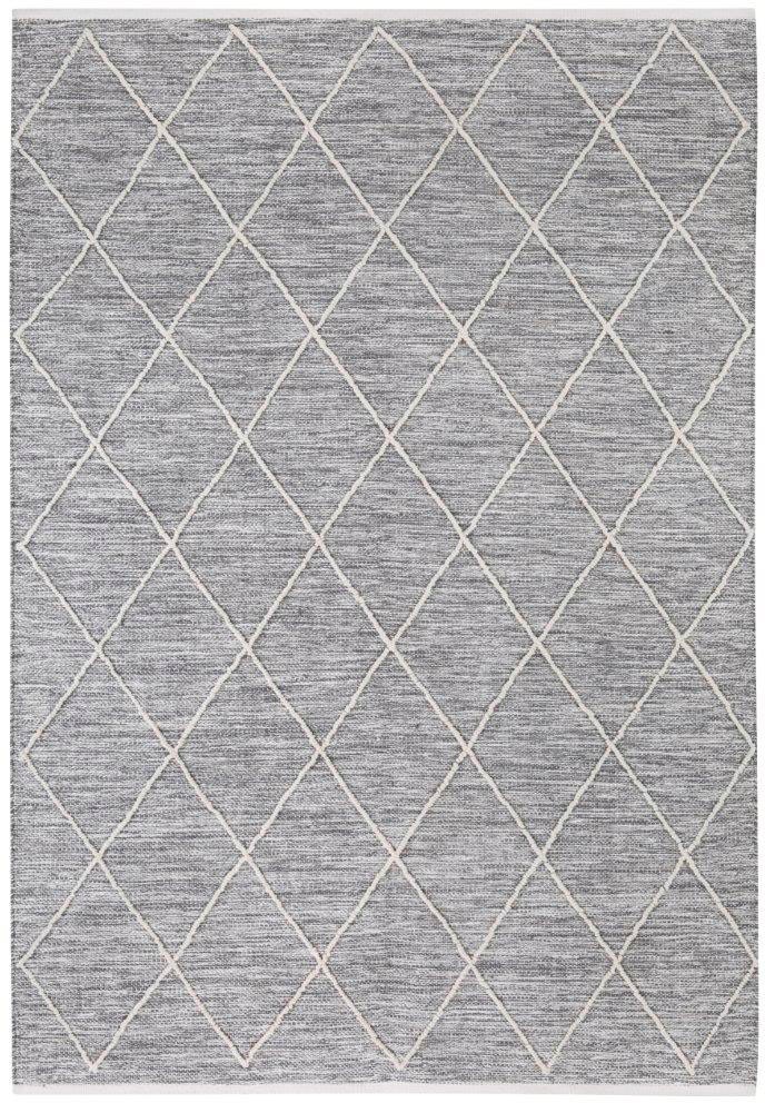 Teppich OTTO HOME "Pamplona", grau, B:140cm H:8mm L:200cm, Baumwolle, Teppiche, Teppich, Handweb-Teppich, Rauten-Motiv, handgewebt, reine Baumwolle 3