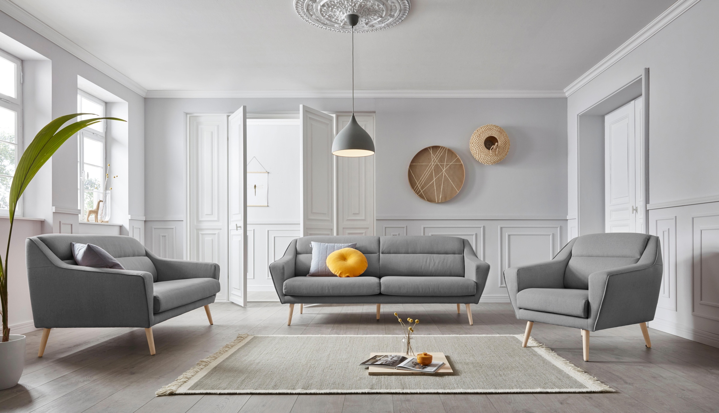andas 2-Sitzer »Bille«, mit Naht im Rückenkissen und Eiche-Beinen, Design by Morten Georgsen