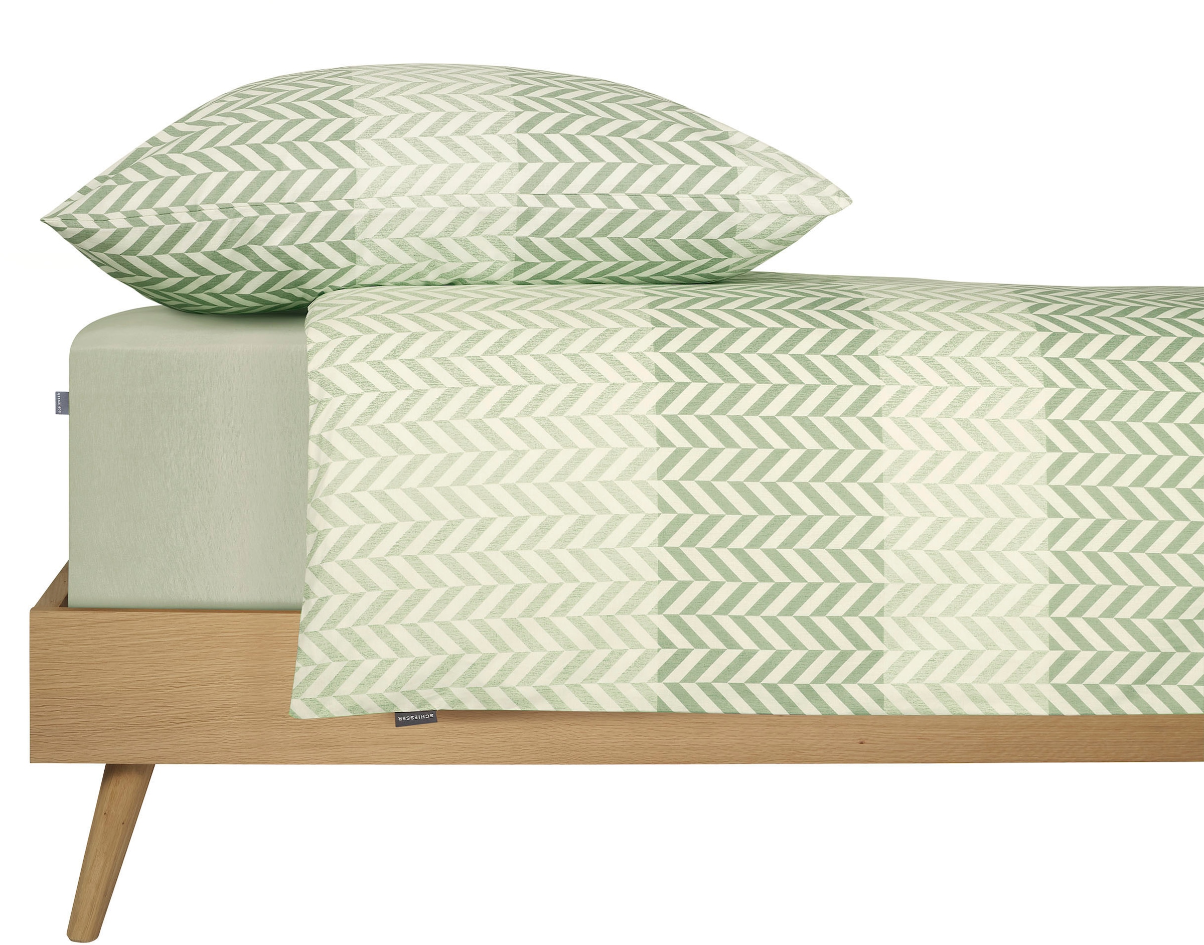 Schiesser Bettwäsche »Maribel aus weicher Baumwolle mit unaufgeregtem Fischgrätmuster«, MADE IN GREEN by OEKO-TEX®