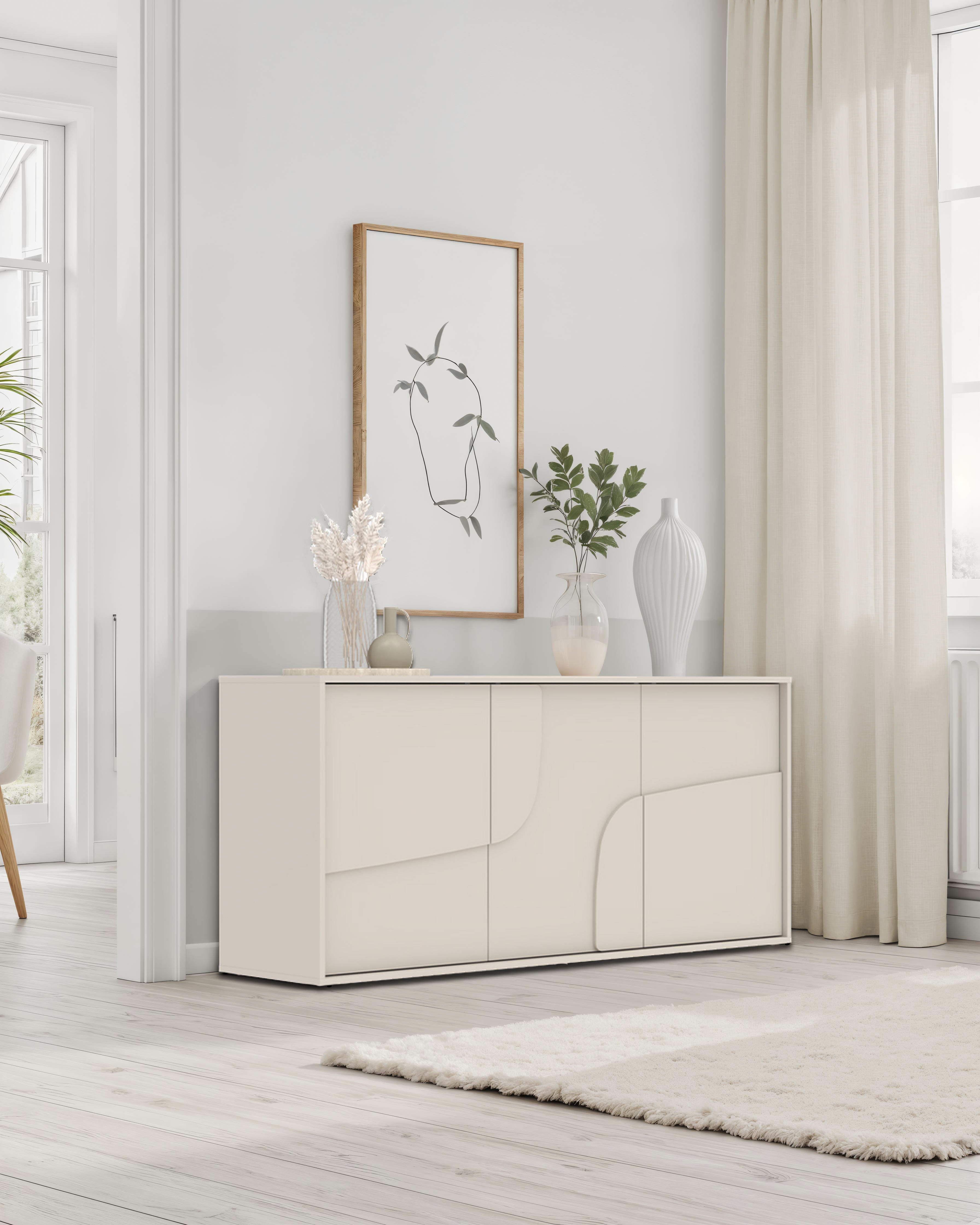 INOSIGN Sideboard "Stone, 155 cm breit, 3 Türen, Anrichte, Kommode, Staurau günstig online kaufen