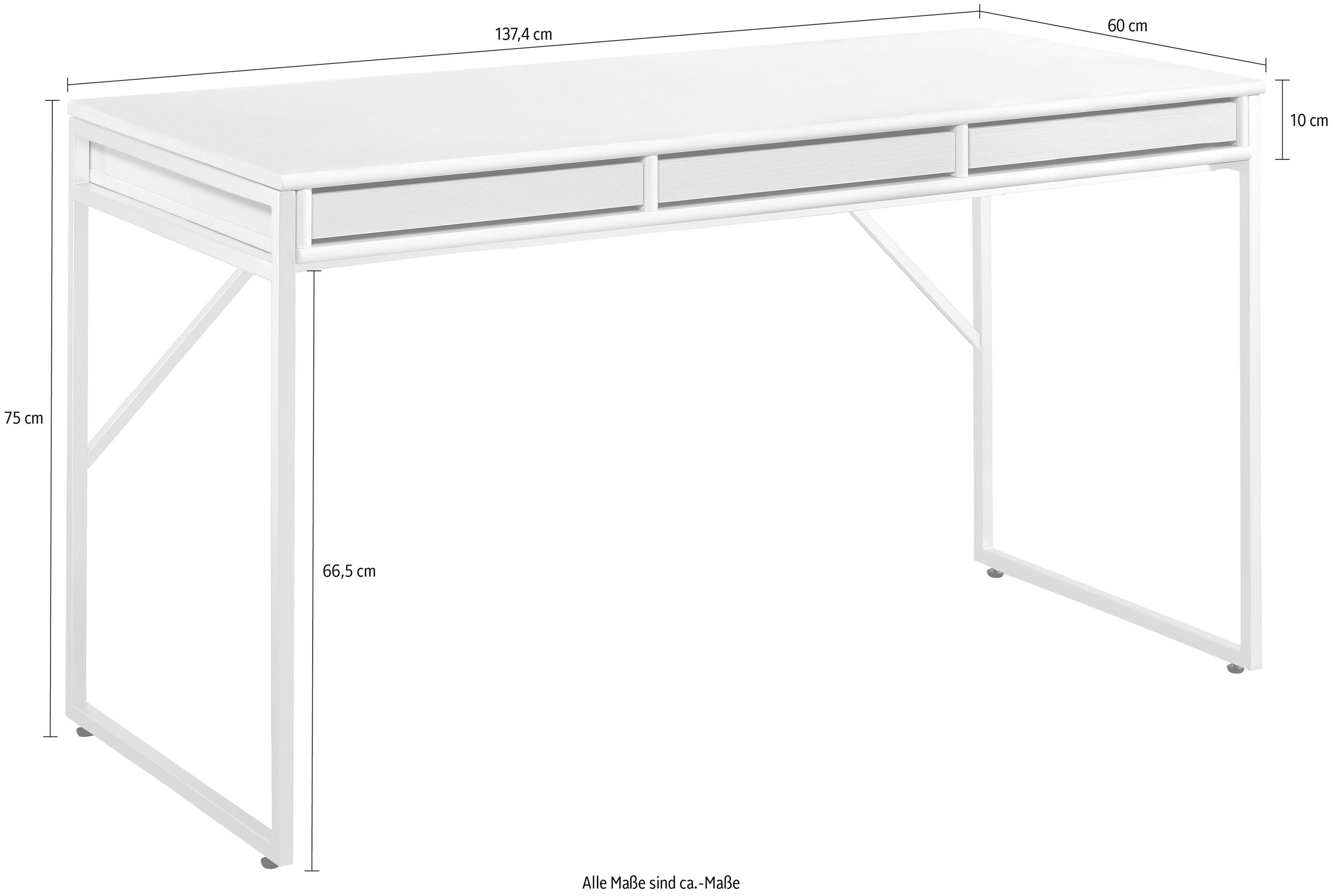 Hammel Furniture Schreibtisch »Mistral Bürotisch, Arbeitstisch, Tisch, Computertisch«, mit Gestell, B: 137,4 cm, Designmöbel