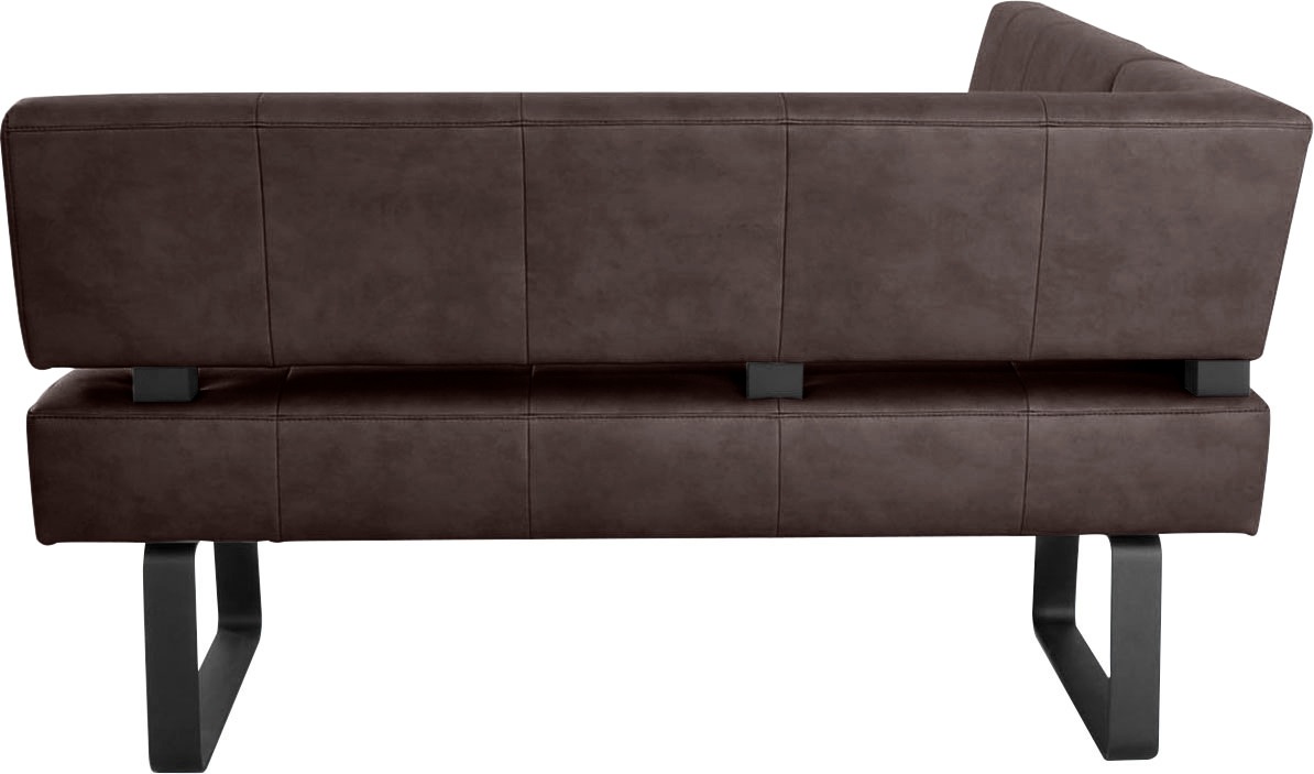 Eckbank K+W KOMFORT & WOHNEN "Spider II", braun (schwarzbraun 79, schwarz), B:195cm H:88cm T:165cm, Sitzbänke, Eckbank, Sitzsteppung, bequem durch Sandwichbauweise, 2 Stellmaße 3