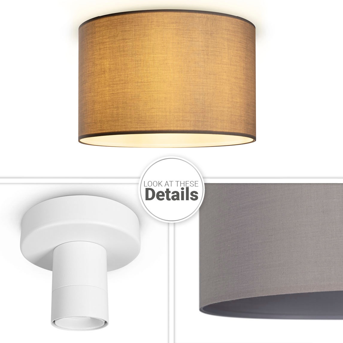 Paco Home Deckenleuchte »Uni Color«, 1 flammig, Leuchtmittel E27 | ohne Leuchtmittel, LED Deckenleuchte Wohnzimmer Und Schlafzimmer, Unifarben, Deko E27