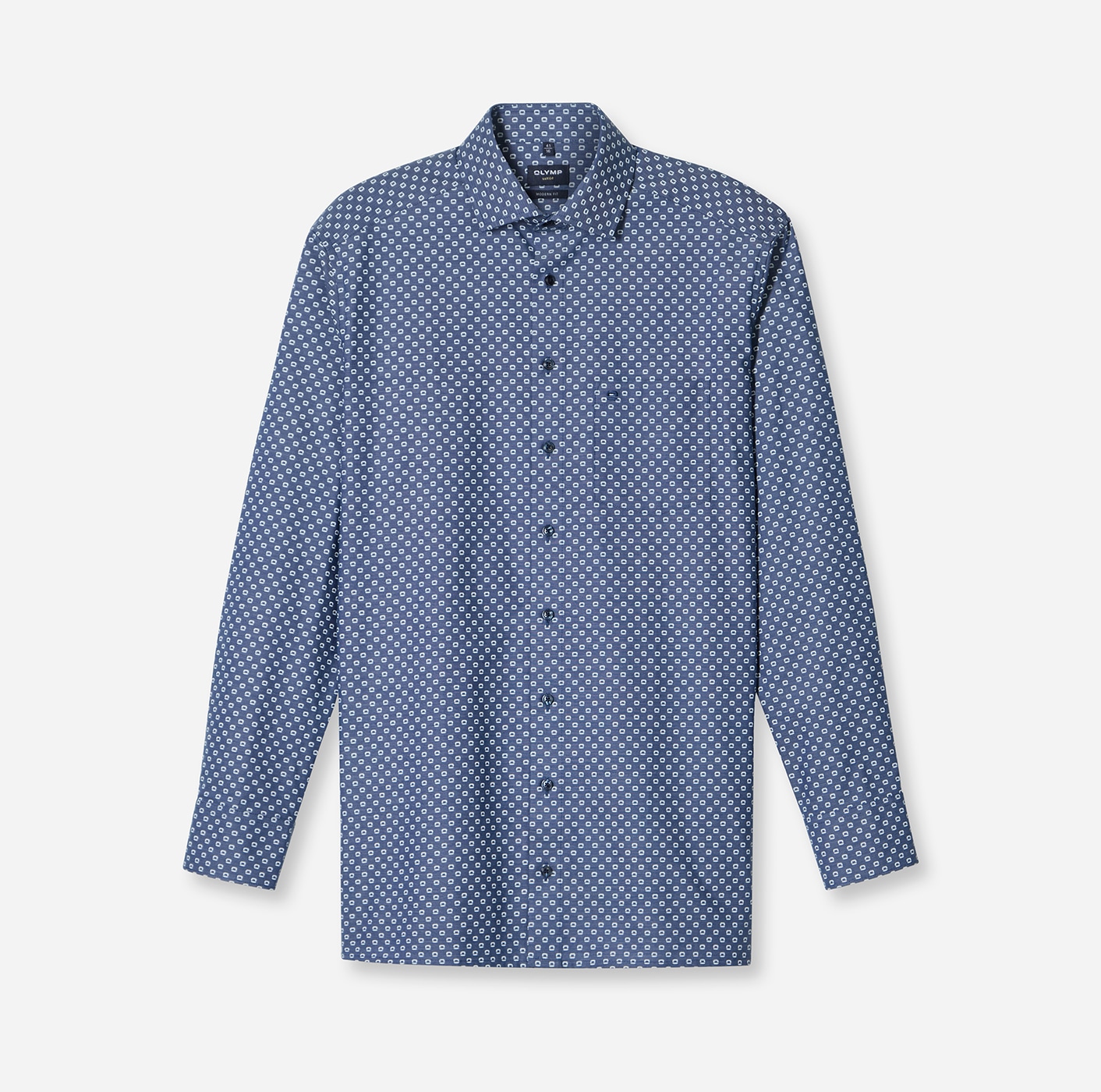 OLYMP Langarmhemd »Luxor modern fit« gemustert, Businesshemd, Global-Kentkragen, modern fit