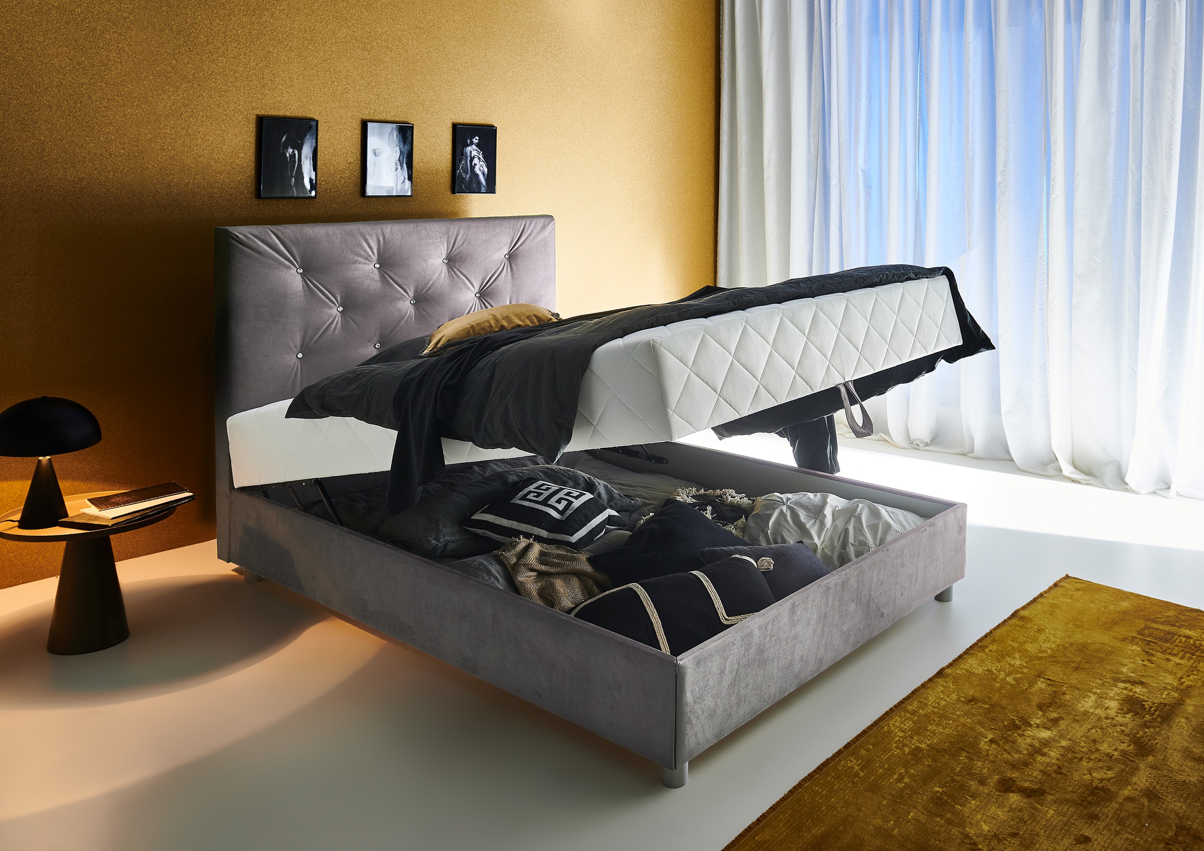ATLANTIC home collection Boxbett "CELIA im hochwertiger Samtoptik", mit Tas günstig online kaufen
