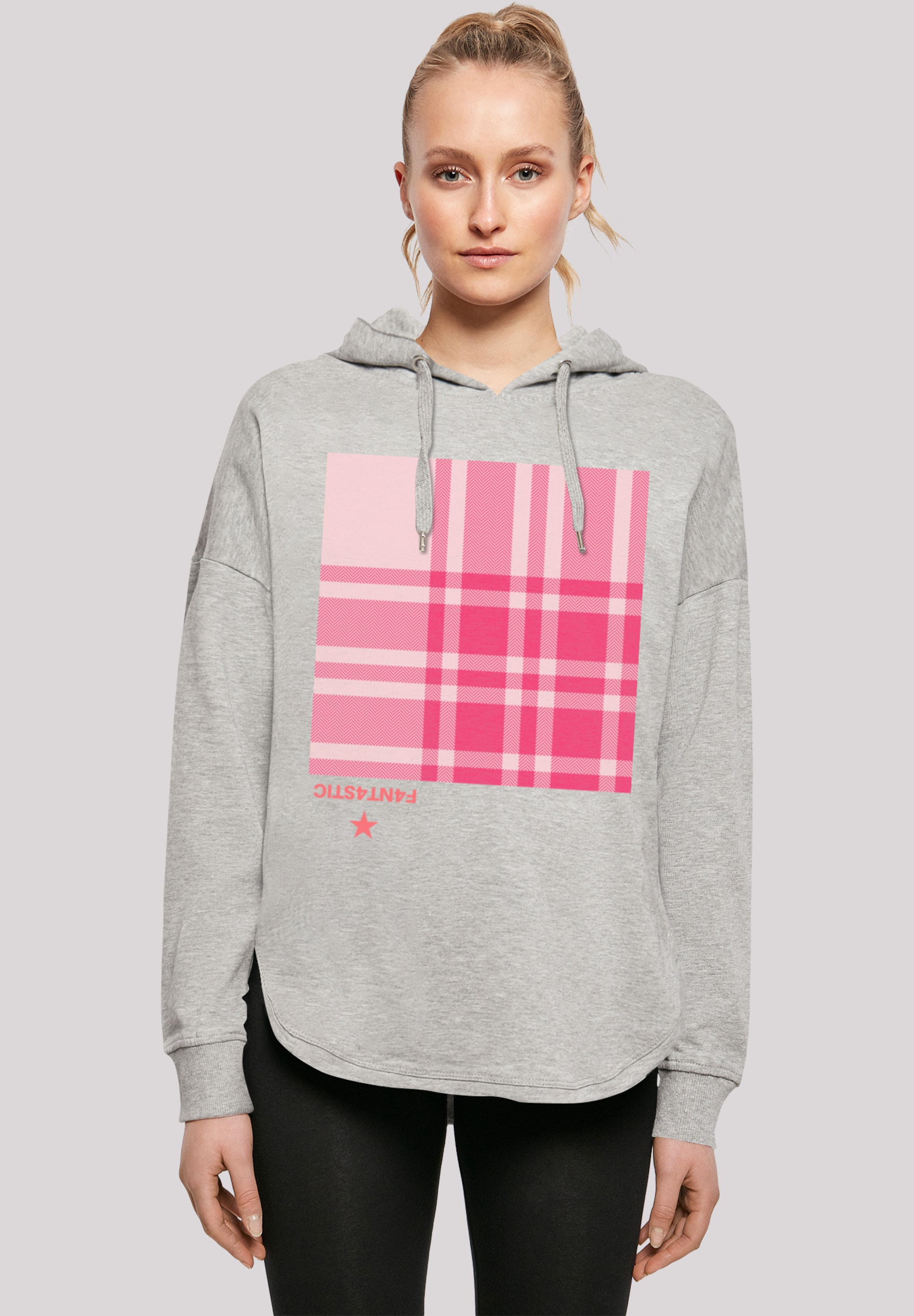 F4NT4STIC Kapuzenpullover »Karo Pink«, Print