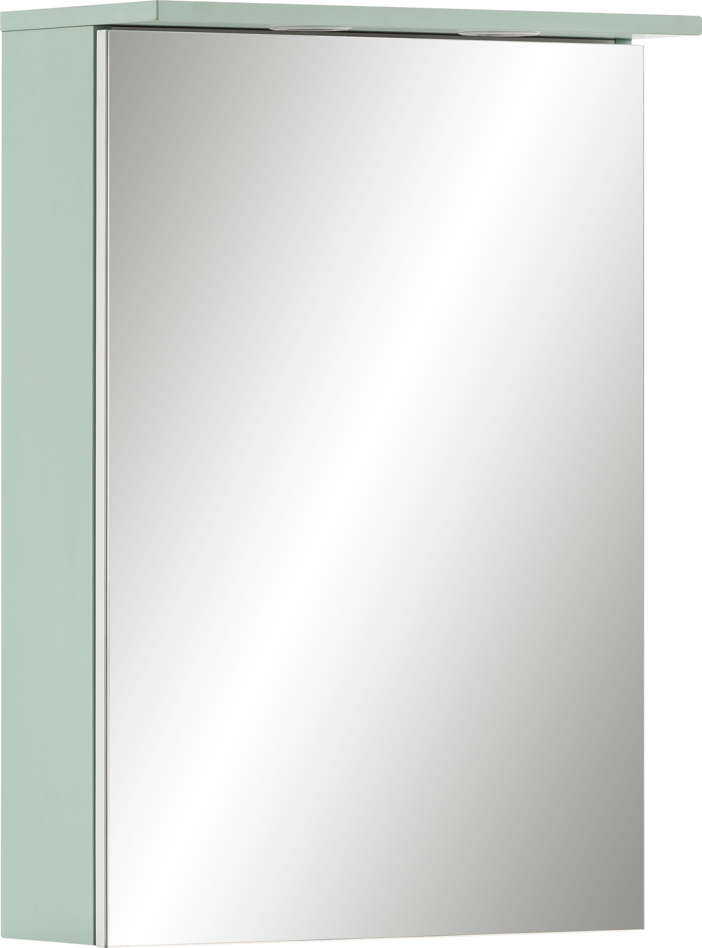 Schildmeyer Spiegelschrank Sarah, Breite 50,4 cm, 1-türig, 2 LED-Einbaustrahler, Schalter-/Steckdosenbox, Glaseinlegeböden, Made in Germany