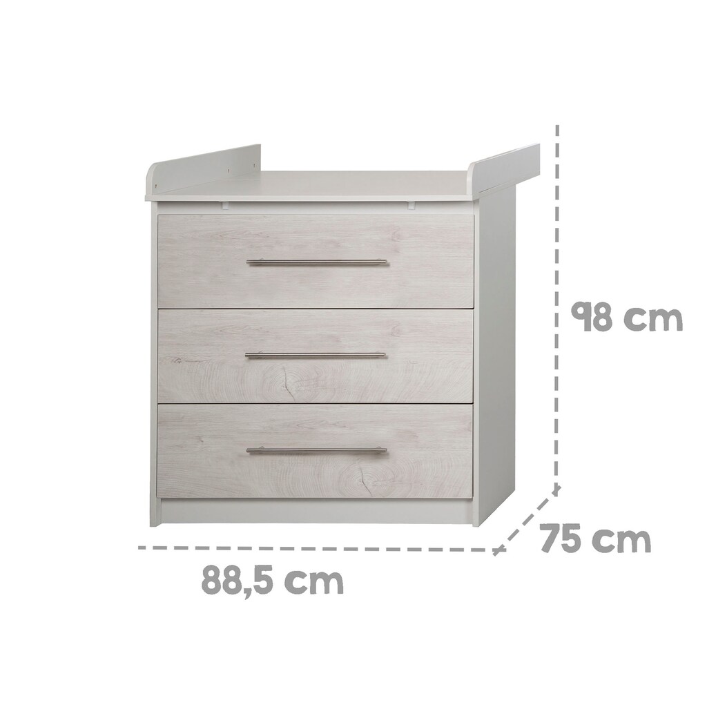 roba® Babyzimmer-Komplettset »Maren 2«, (Set, 3 St., Kinderbett, Schrank, Wickelkommode)