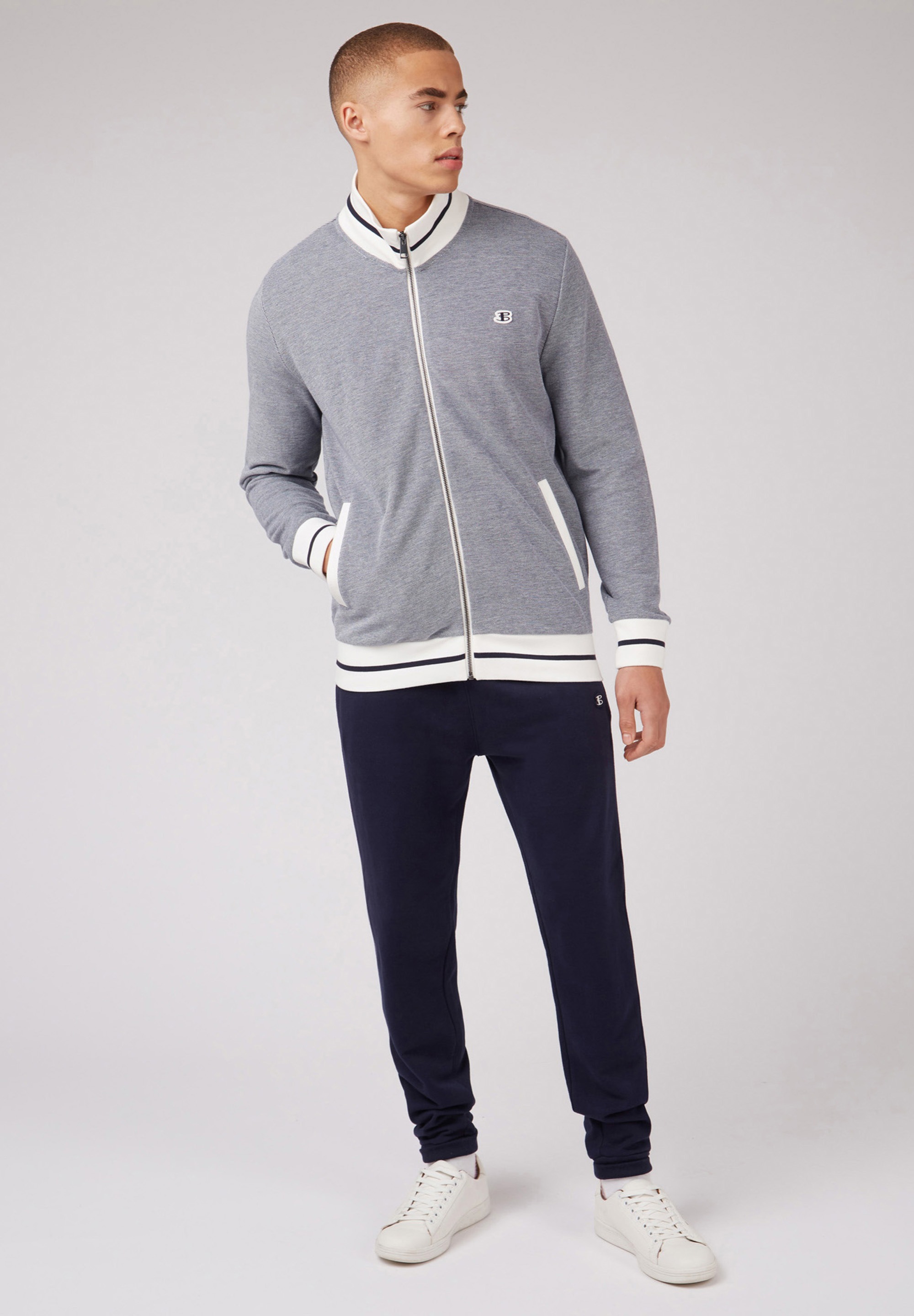Ben Sherman Sweatshirt »Pique Track Top«, Gestickets Abzeichen