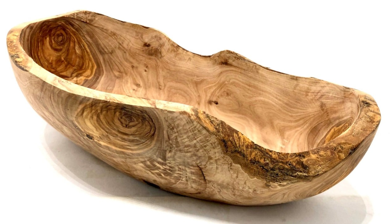 Olivenholz-erleben Obstschale »Obstschale oval rustikal ca. 25 – 29 cm aus Olivenholz«, aus Olivenholz, Jede Schale ist ein Unikat mit einzigartiger und natürlicher Maserung