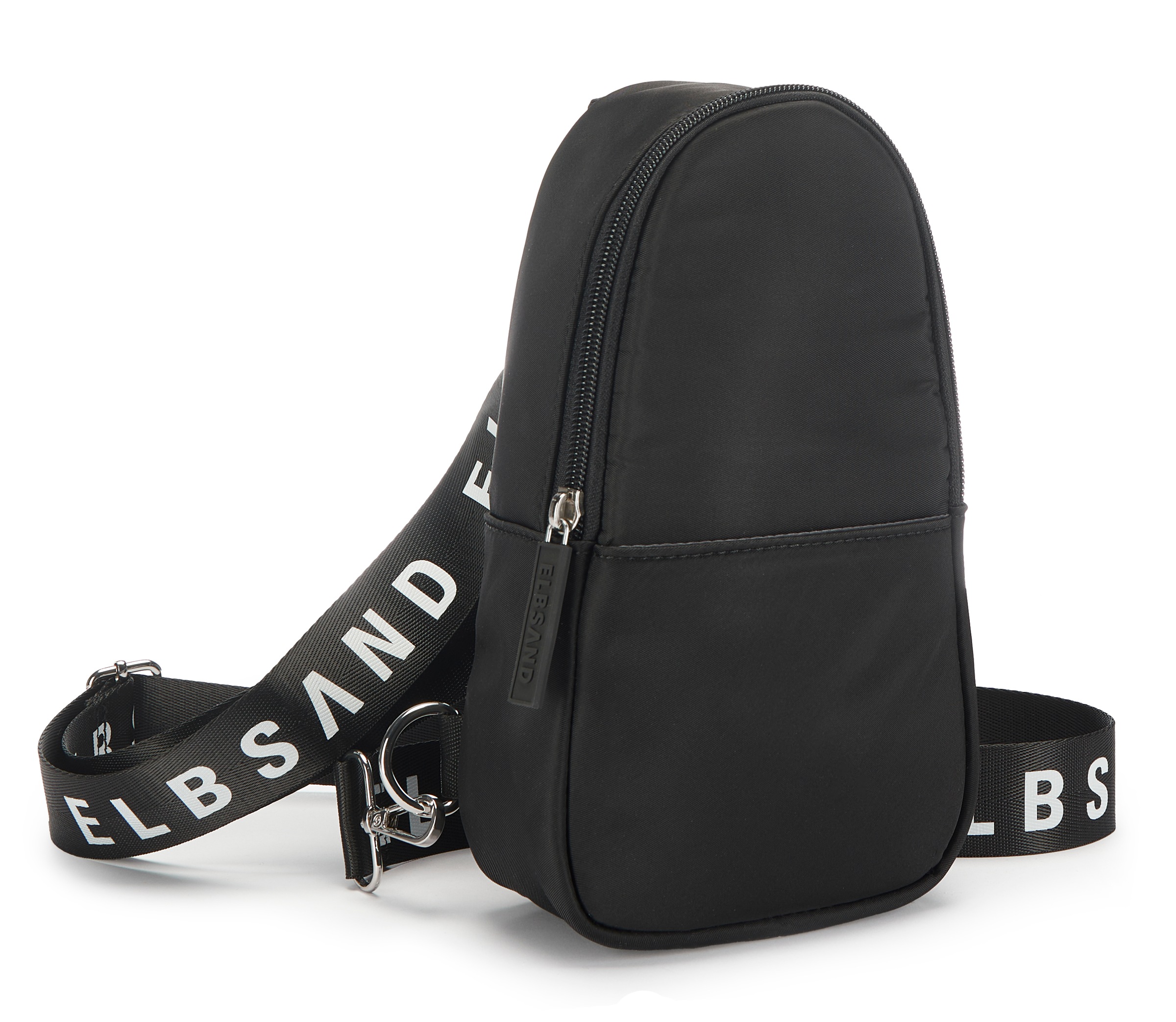 ELBSAND Damen Umhängetasche "kleiner Rucksack", schwarz, Stoff, Textil, unifarben, Taschen, Crossbody Bag, Handtasche, Schultertasche, Mini Bag VEGAN